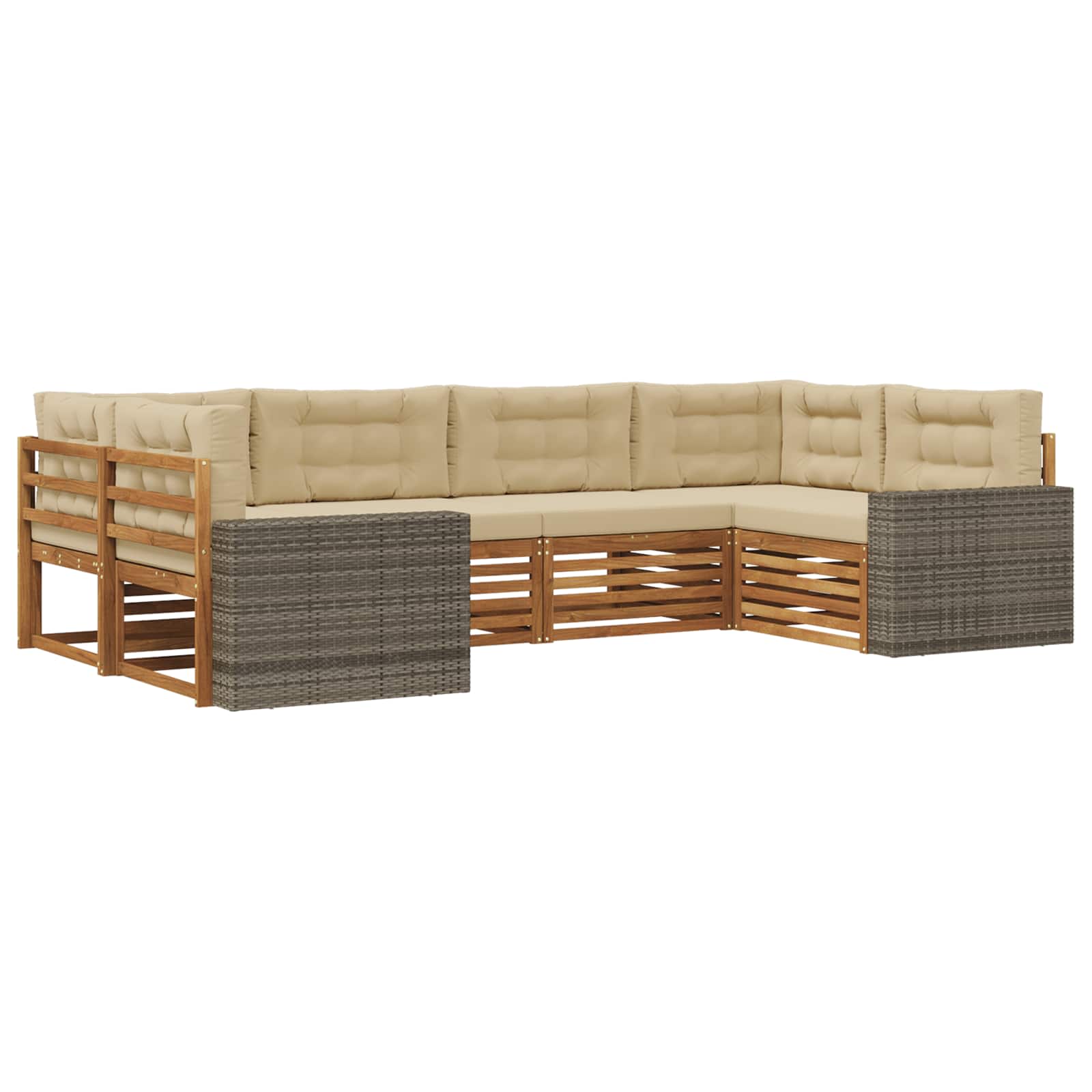 vidaXL Sofa-Sets 6 pcs Naturel Massief Acaciahout