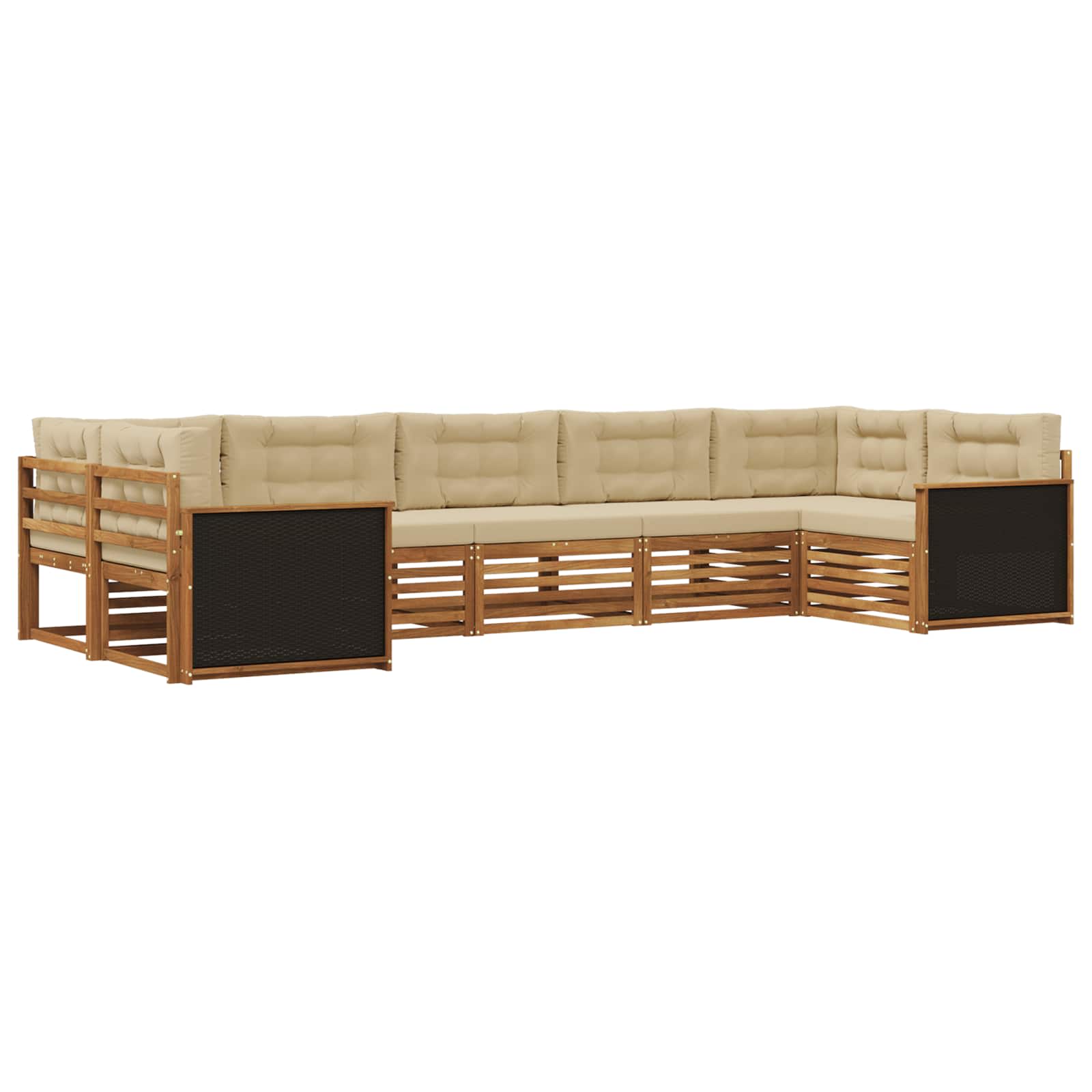 vidaXL Sofa-Sets 7 pcs Naturel Massief Acaciahout