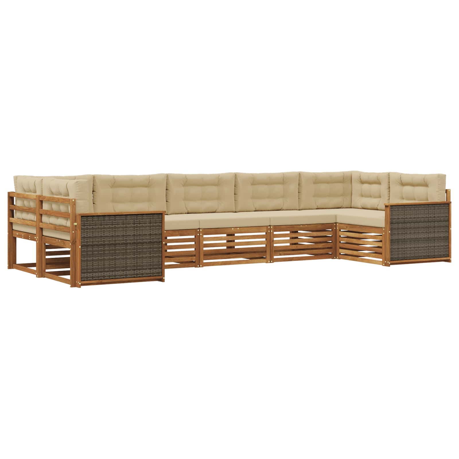 vidaXL Sofa-Sets 7 pcs Naturel Massief Acaciahout
