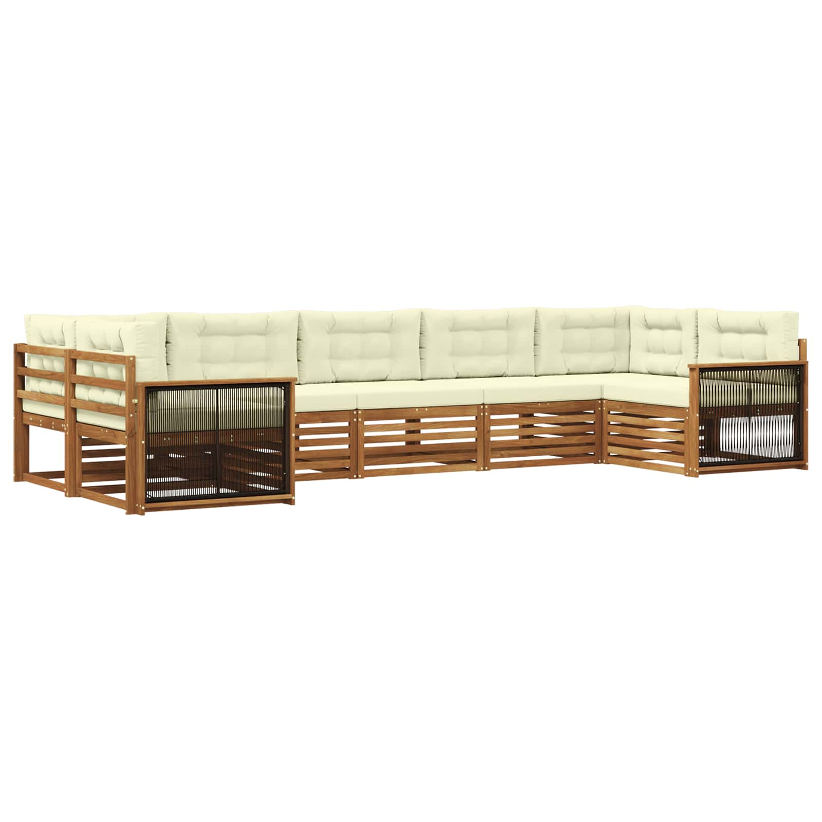 vidaXL Sofa-Sets 7 pcs Naturel Massief Acaciahout