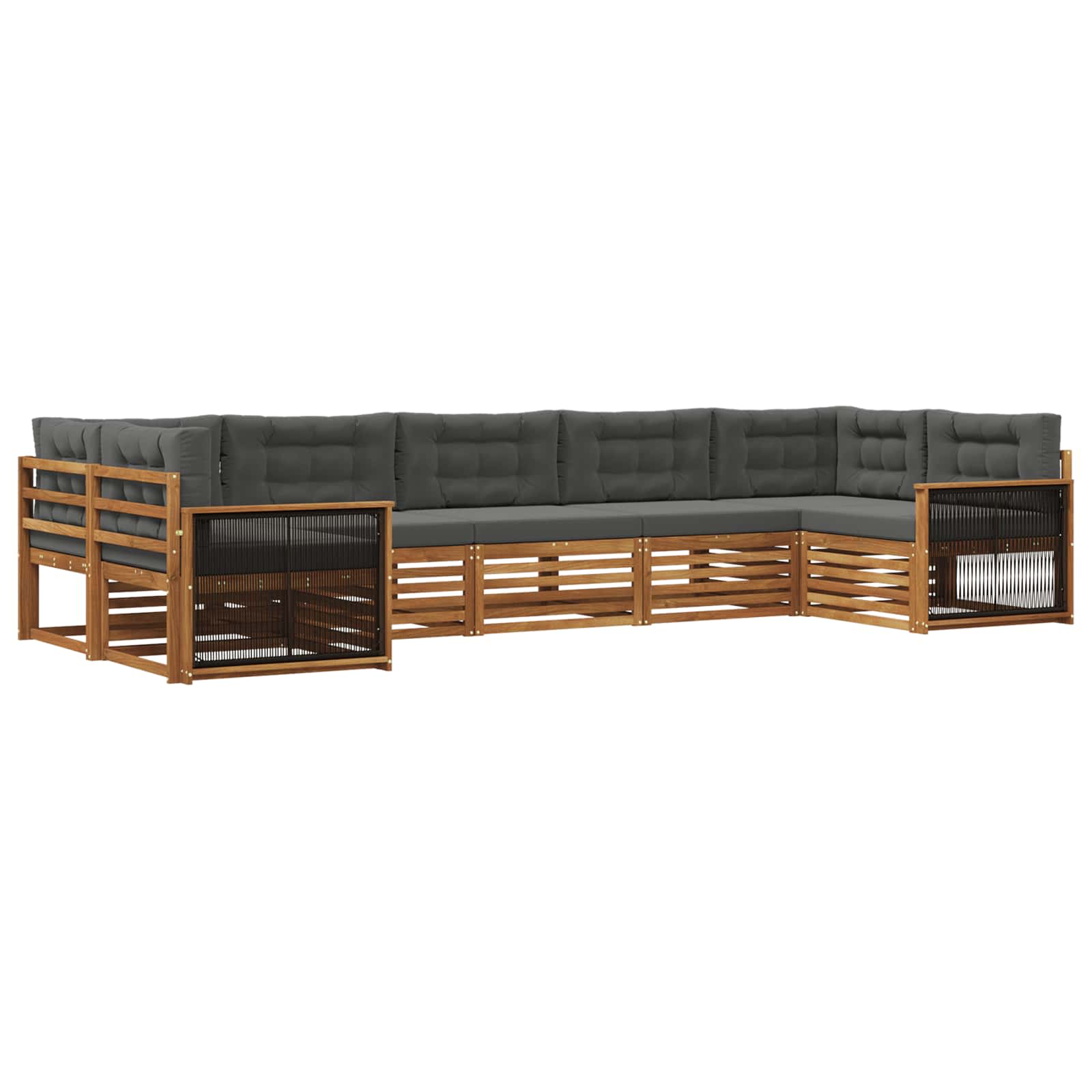 vidaXL Sofa-Sets 7 pcs Naturel Massief Acaciahout