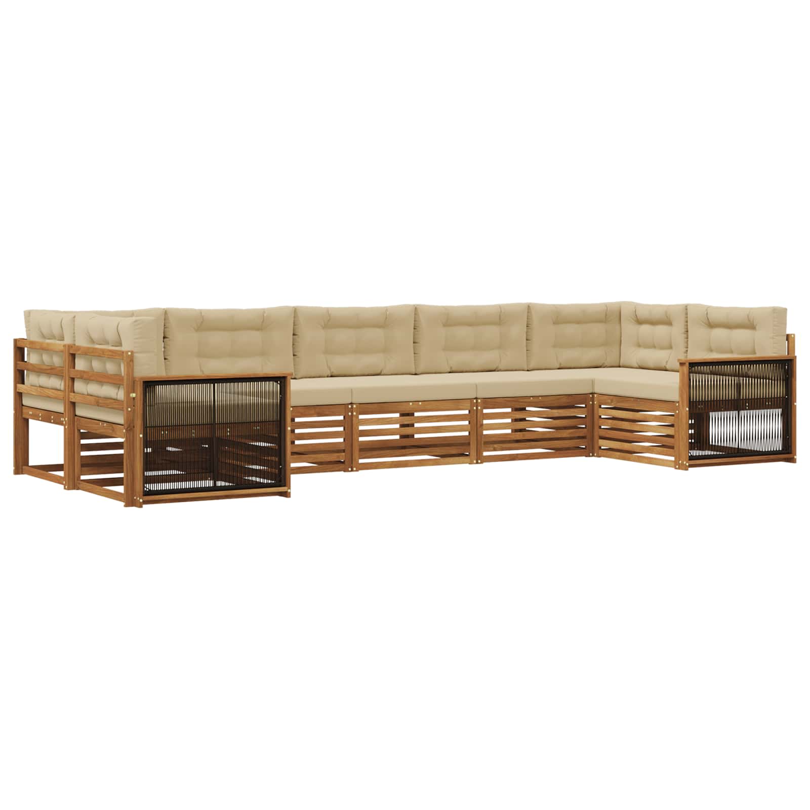vidaXL Sofa-Sets 7 pcs Naturel Massief Acaciahout