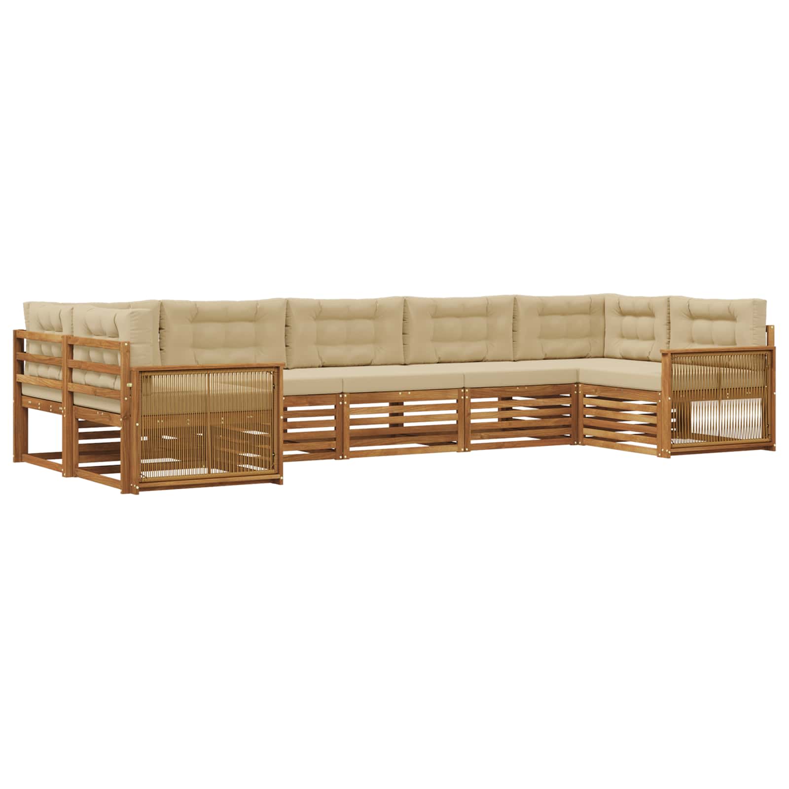 vidaXL Sofa-Sets 7 pcs Naturel Massief Acaciahout