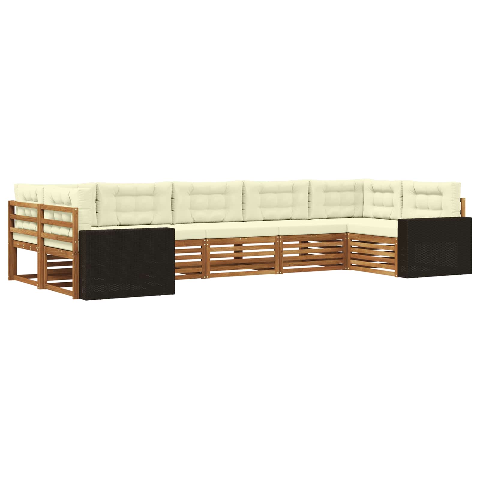 vidaXL Sofa-Sets 7 pcs Naturel Massief Acaciahout
