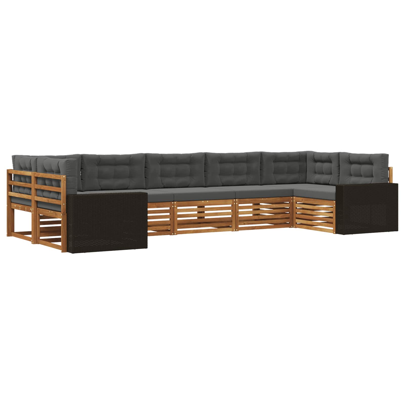 vidaXL Sofa-Sets 7 pcs Naturel Massief Acaciahout
