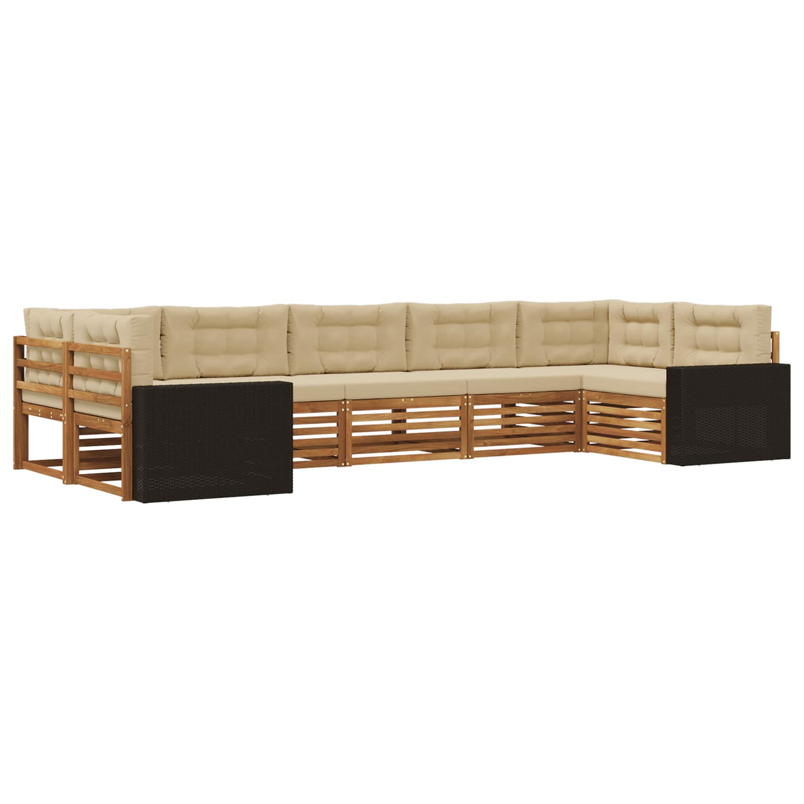 vidaXL Sofa-Sets 7 pcs Naturel Massief Acaciahout
