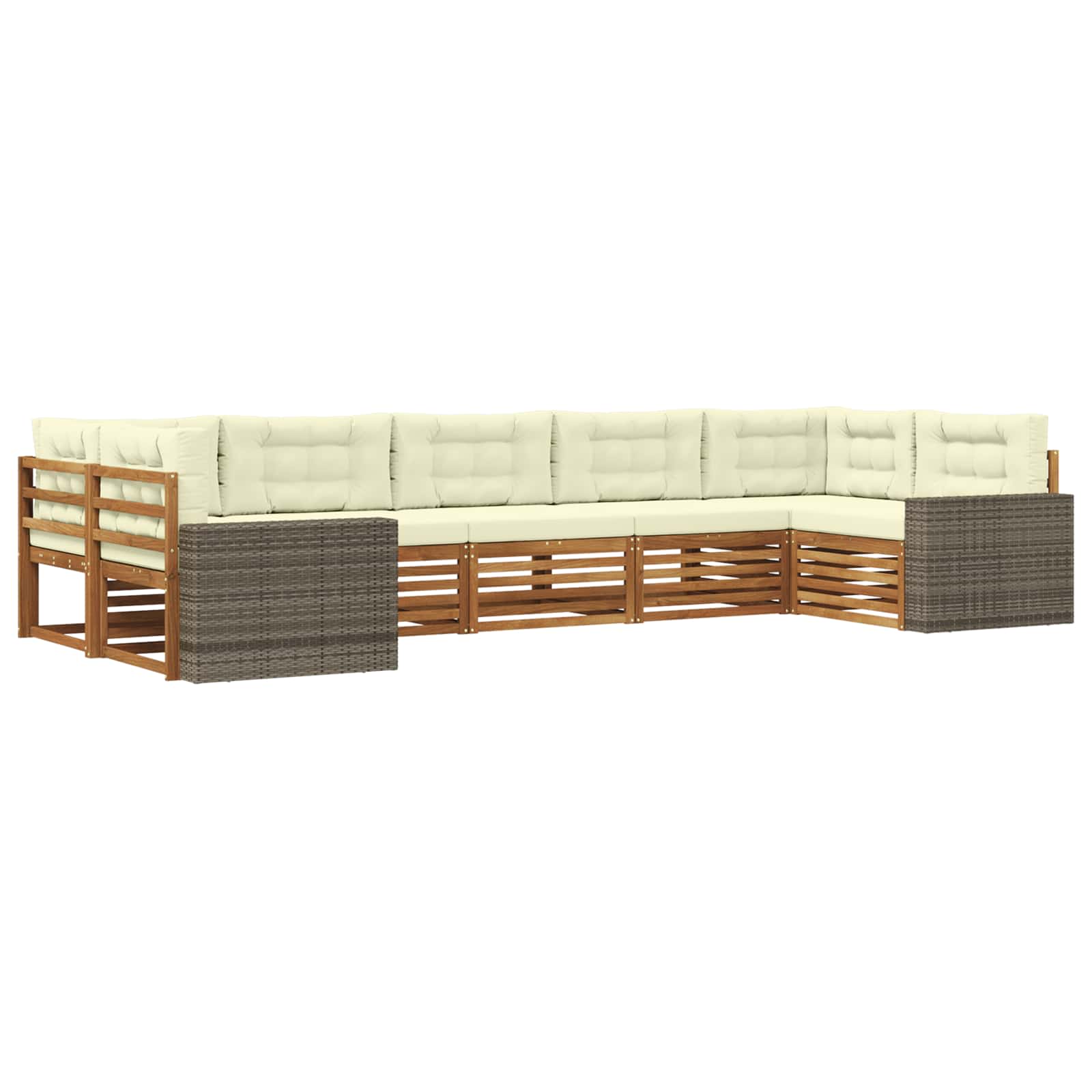 vidaXL Sofa-Sets 7 pcs Naturel Massief Acaciahout