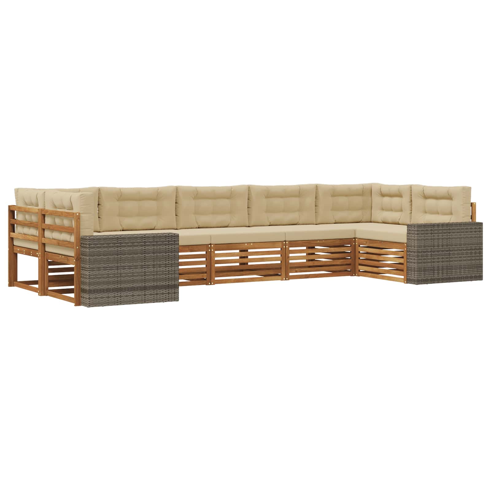vidaXL Sofa-Sets 7 pcs Naturel Massief Acaciahout