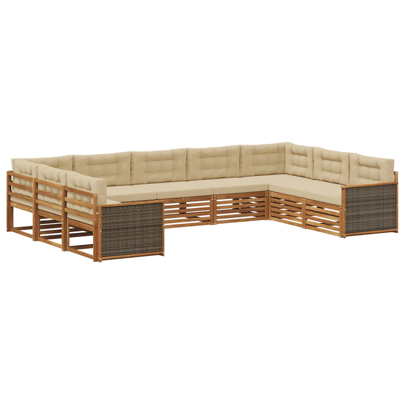 vidaXL Sofa-Sets 9 pcs Naturel Massief Acaciahout