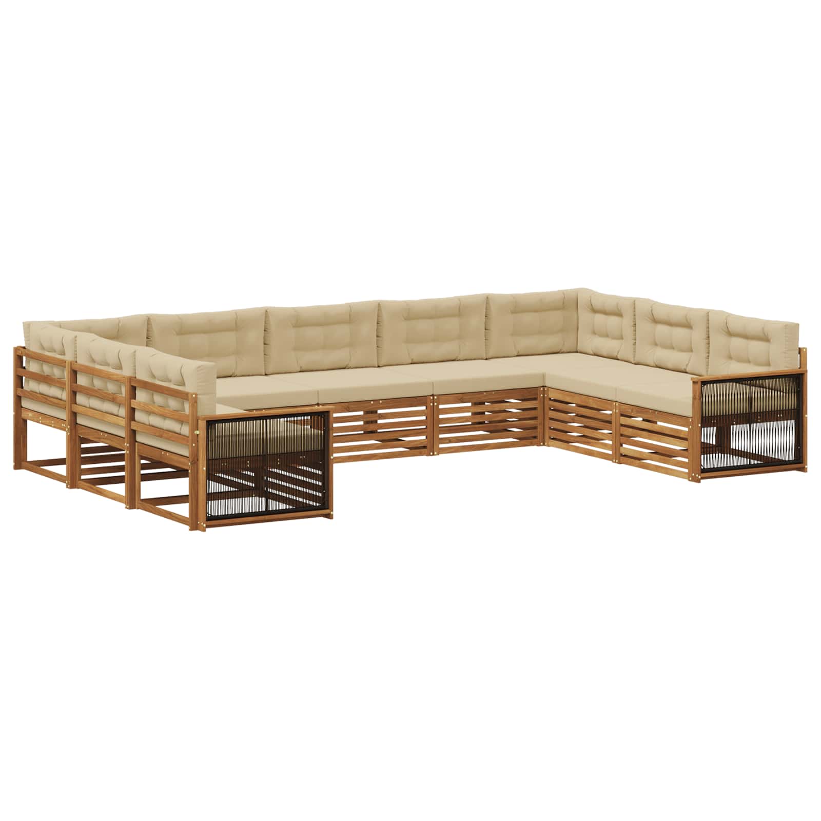 vidaXL Sofa-Sets 9 pcs Naturel Massief Acaciahout