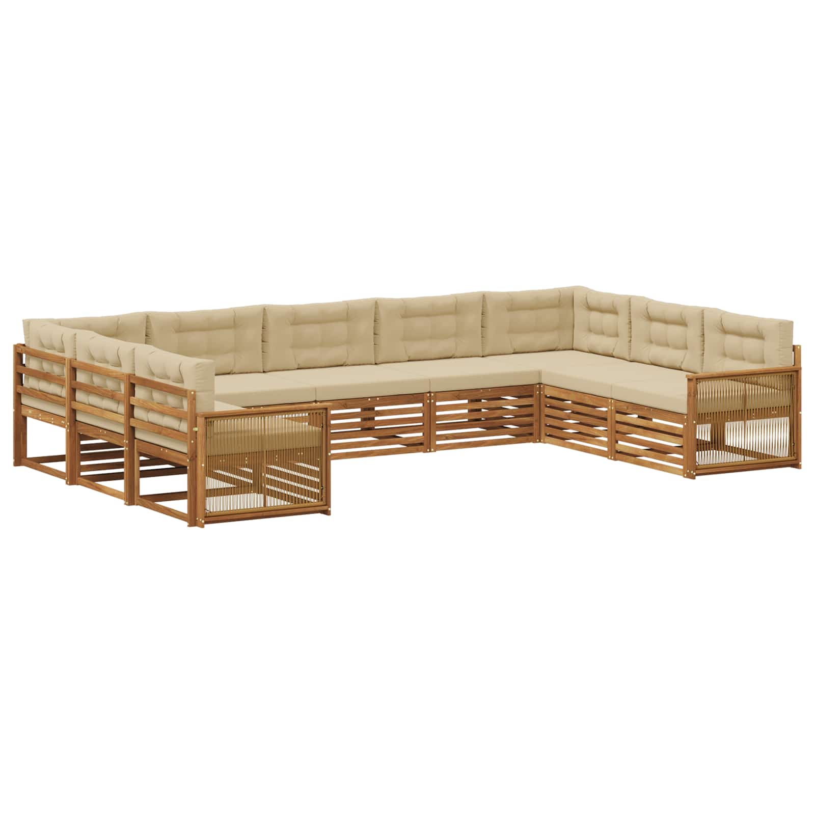 vidaXL Sofa-Sets 9 pcs Naturel Massief Acaciahout