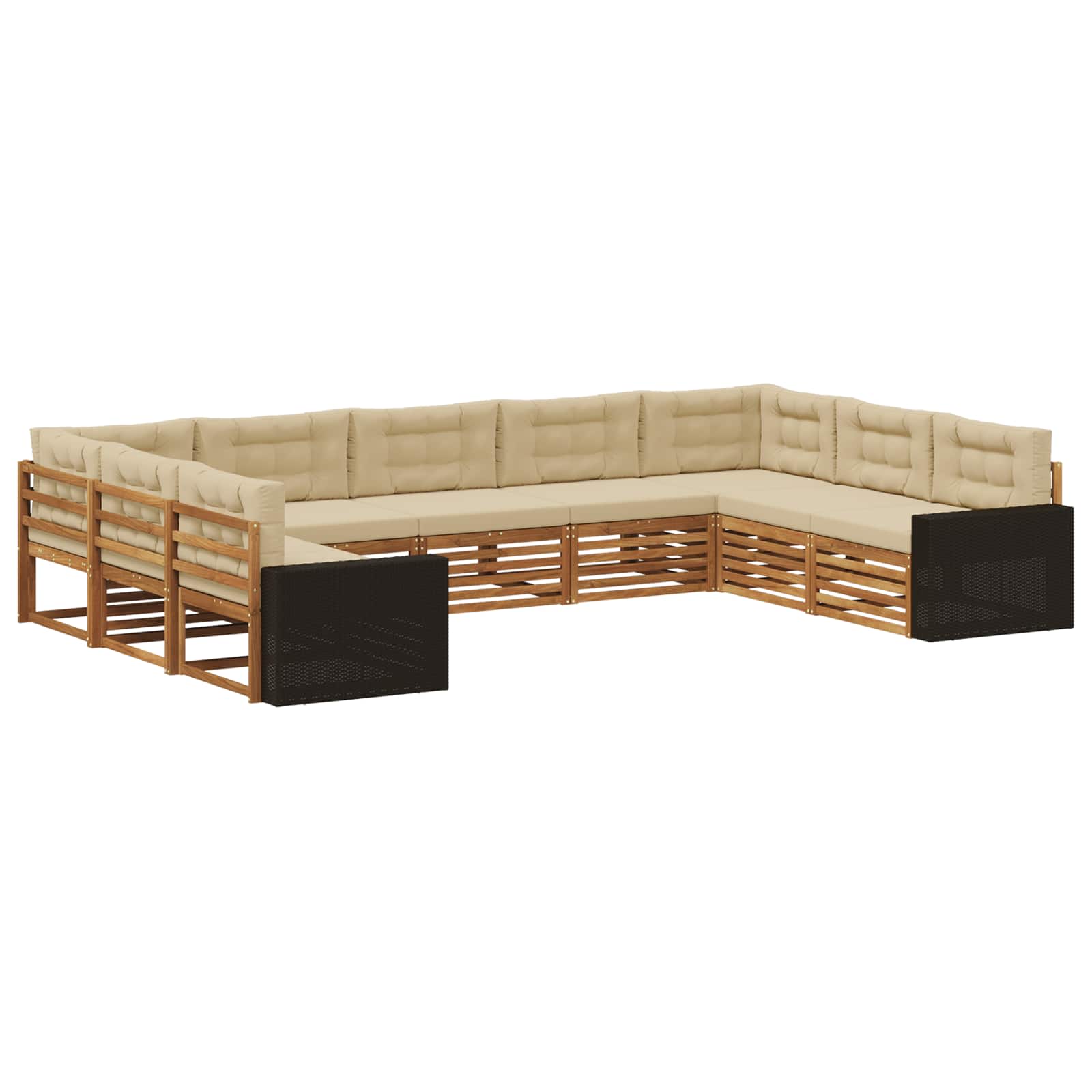 vidaXL Sofa-Sets 9 pcs Naturel Massief Acaciahout