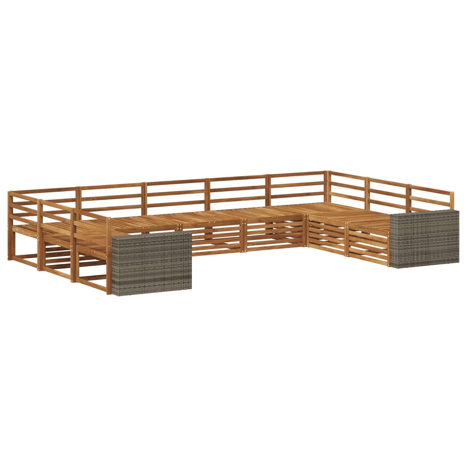 vidaXL Sofa-Sets 9 pcs Naturel Massief Acaciahout