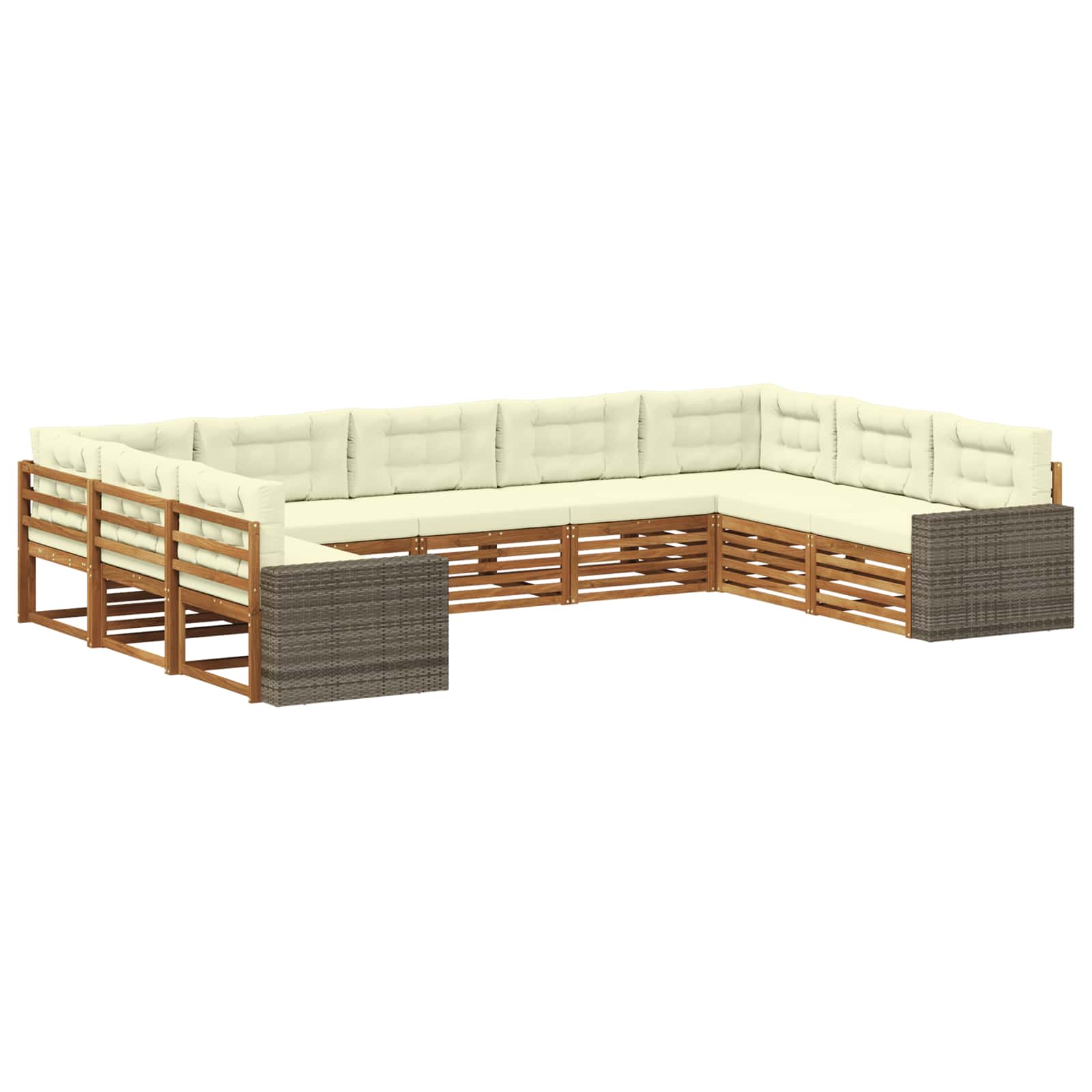 vidaXL Sofa-Sets 9 pcs Naturel Massief Acaciahout