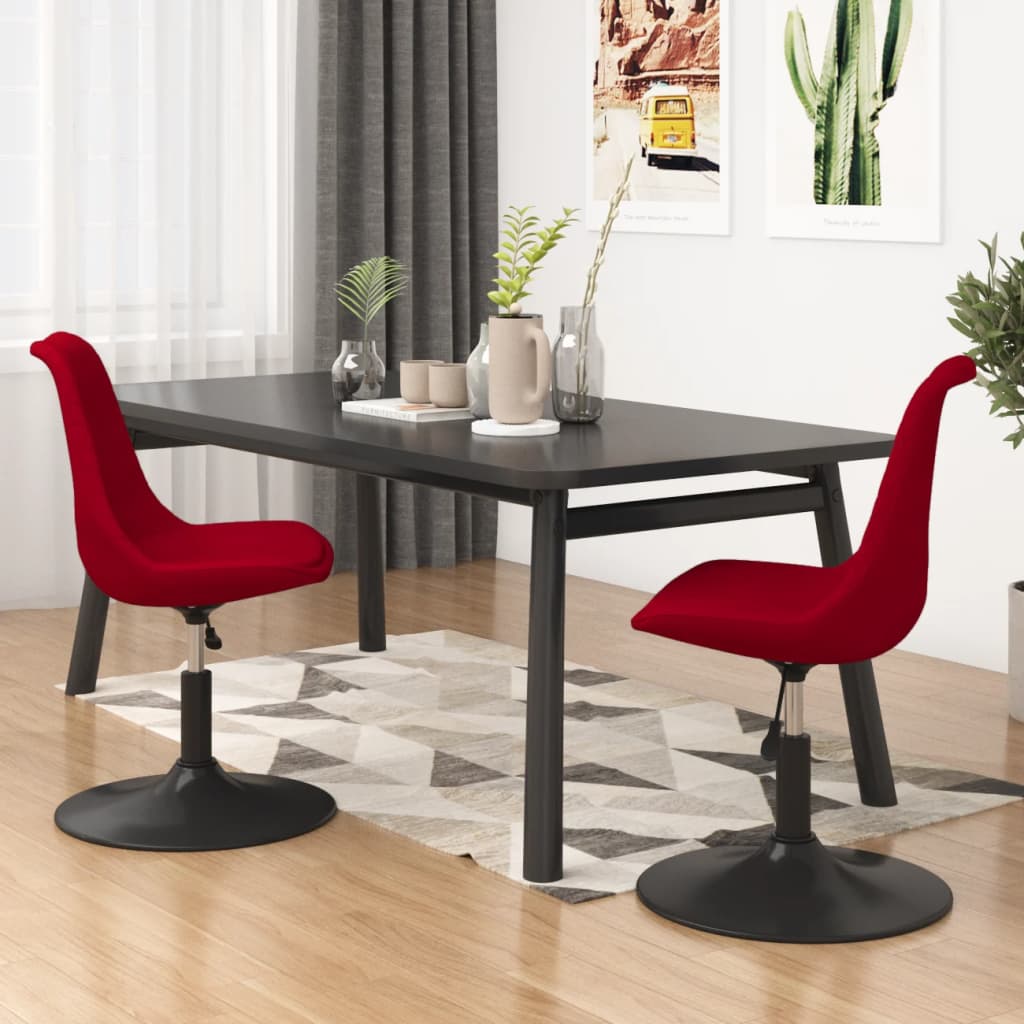 vidaXL Eetkamerstoelen draaibaar 4 st fluweel roze - Aashly