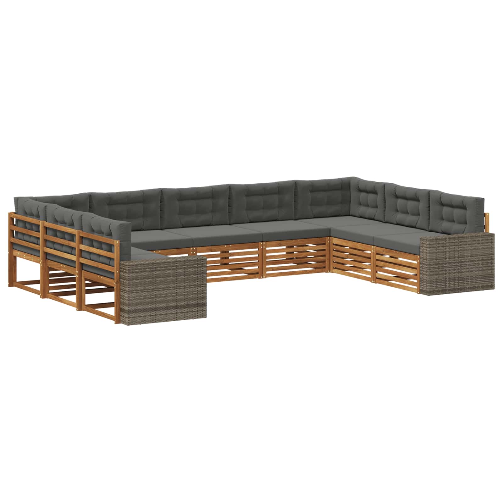 vidaXL Sofa-Sets 9 pcs Naturel Massief Acaciahout