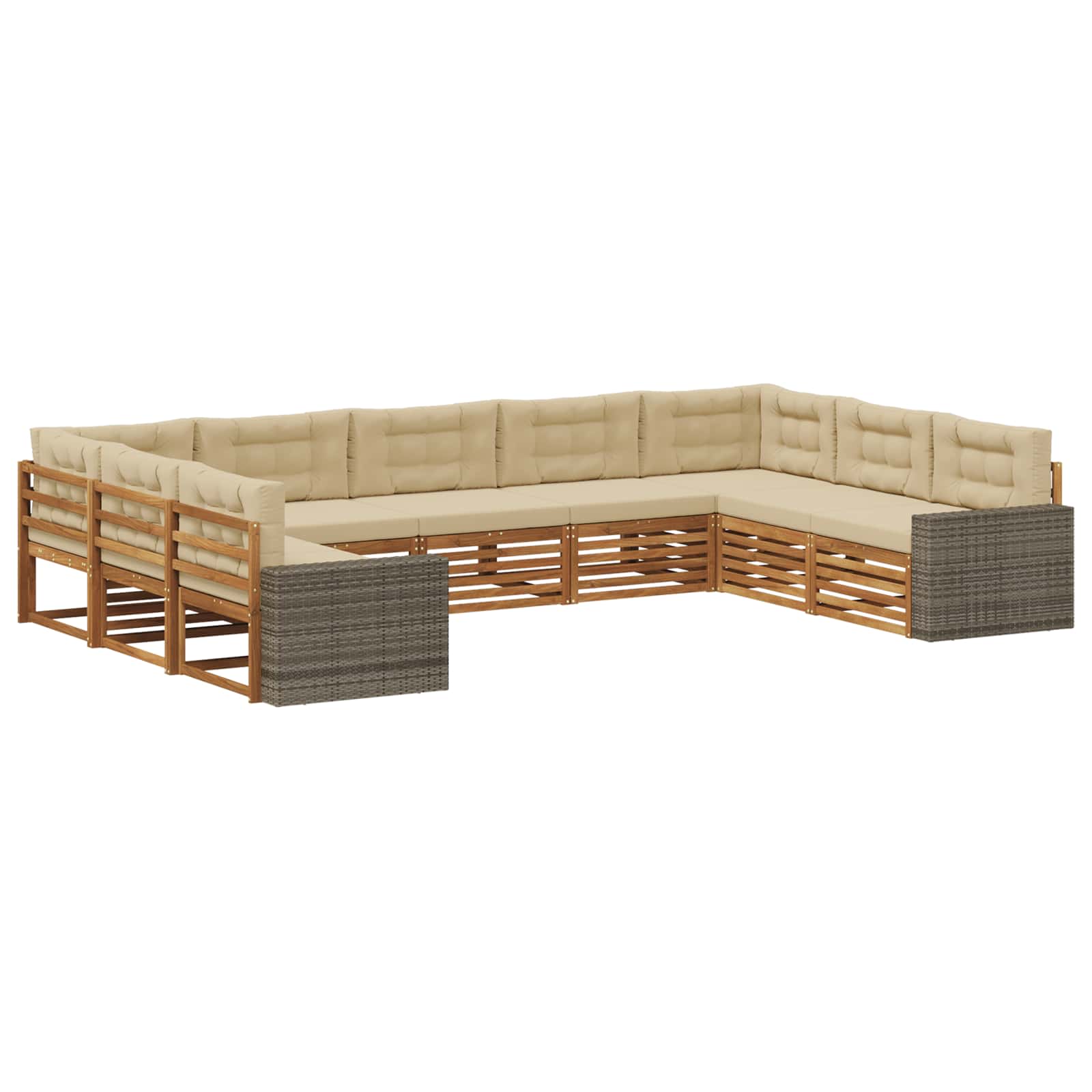 vidaXL Sofa-Sets 9 pcs Naturel Massief Acaciahout