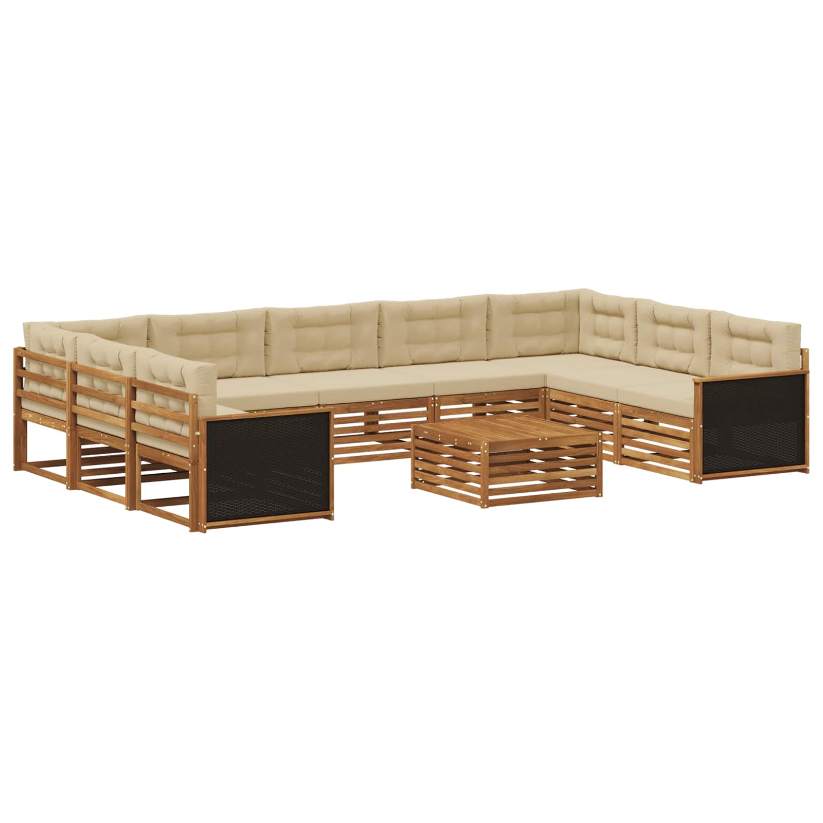 vidaXL Sofa-Sets 10 pcs Naturel Massief Acaciahout