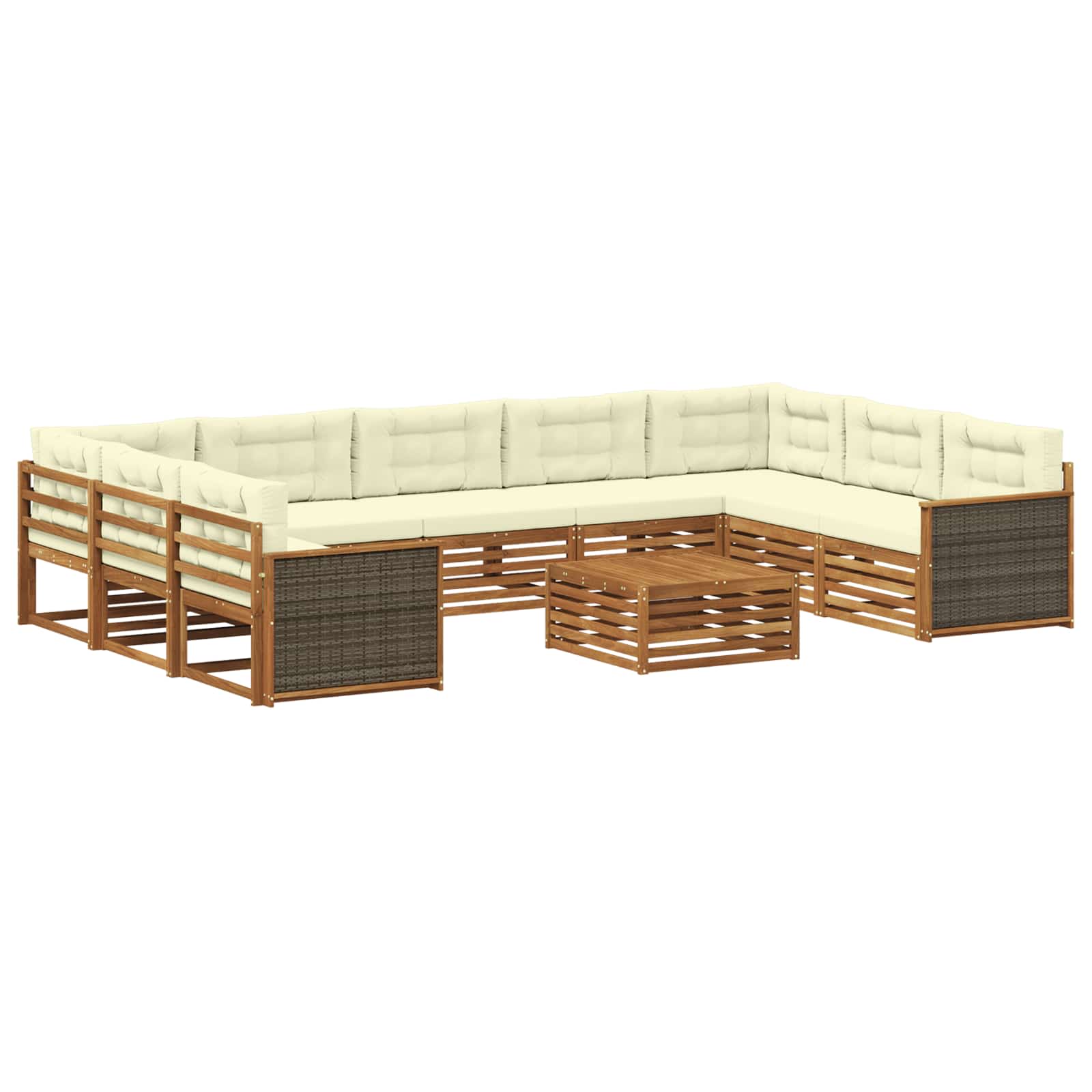 vidaXL Sofa-Sets 10 pcs Naturel Massief Acaciahout
