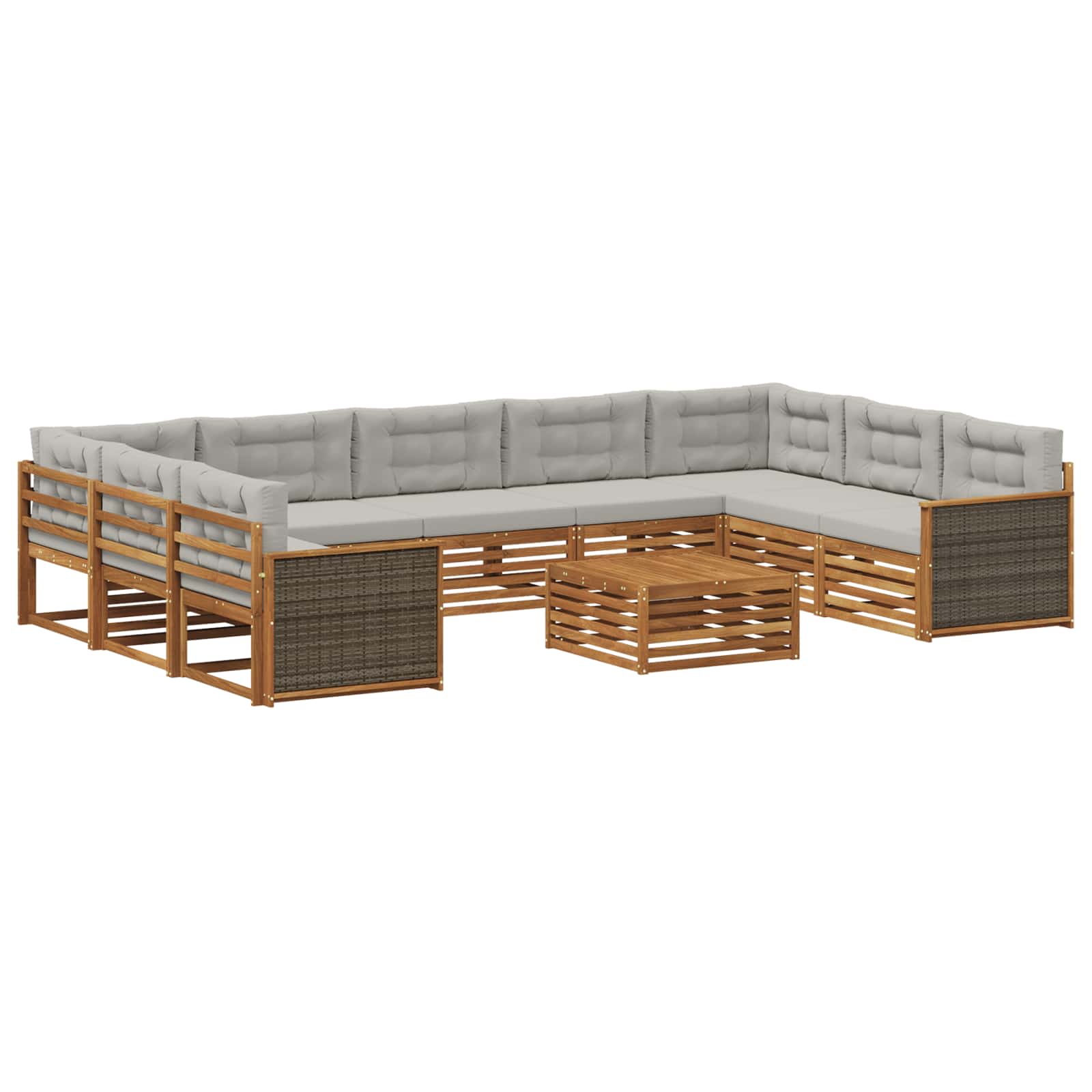 vidaXL Sofa-Sets 10 pcs Naturel Massief Acaciahout