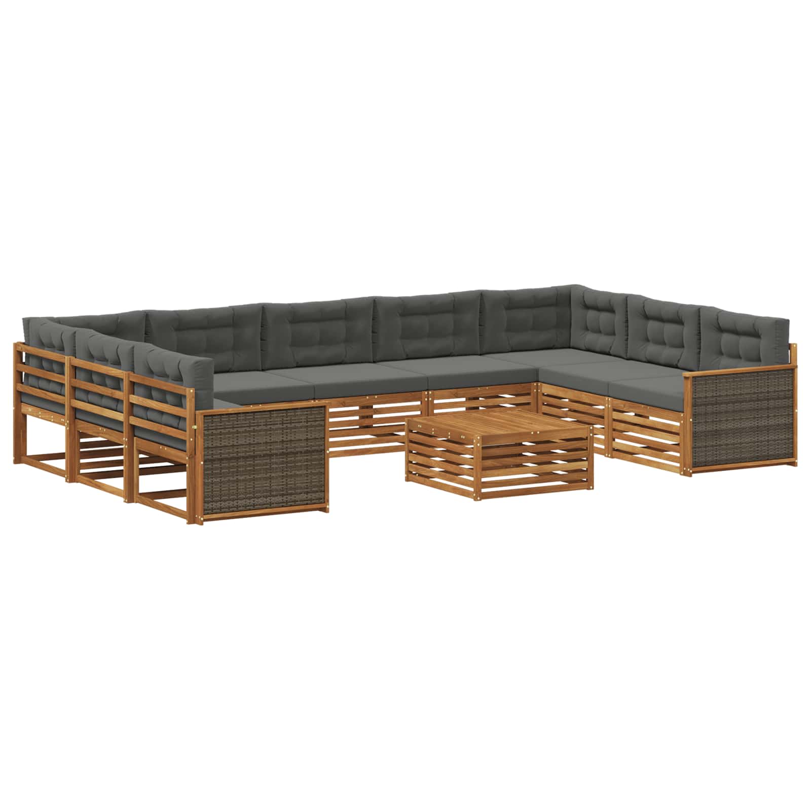 vidaXL Sofa-Sets 10 pcs Naturel Massief Acaciahout