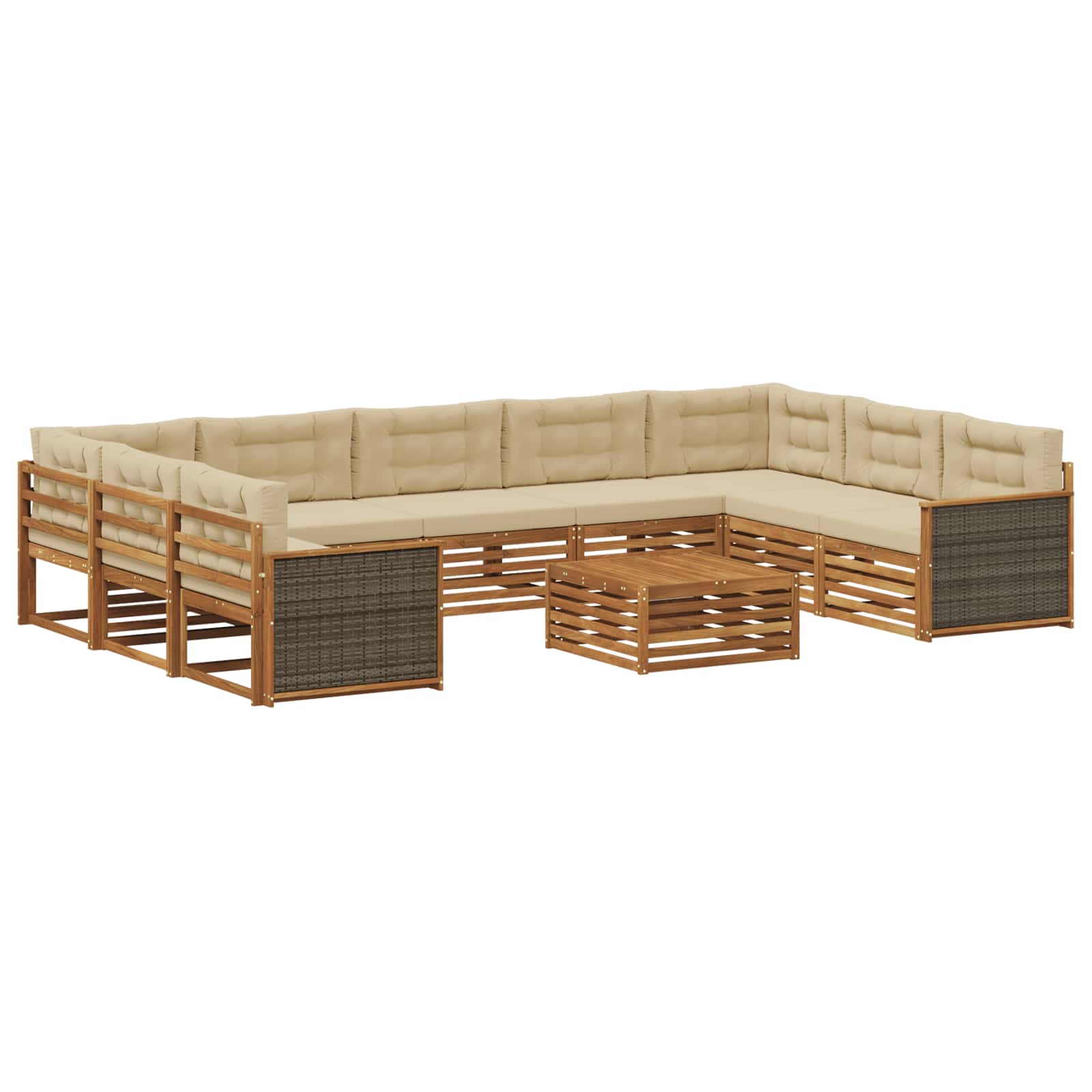 vidaXL Sofa-Sets 10 pcs Naturel Massief Acaciahout