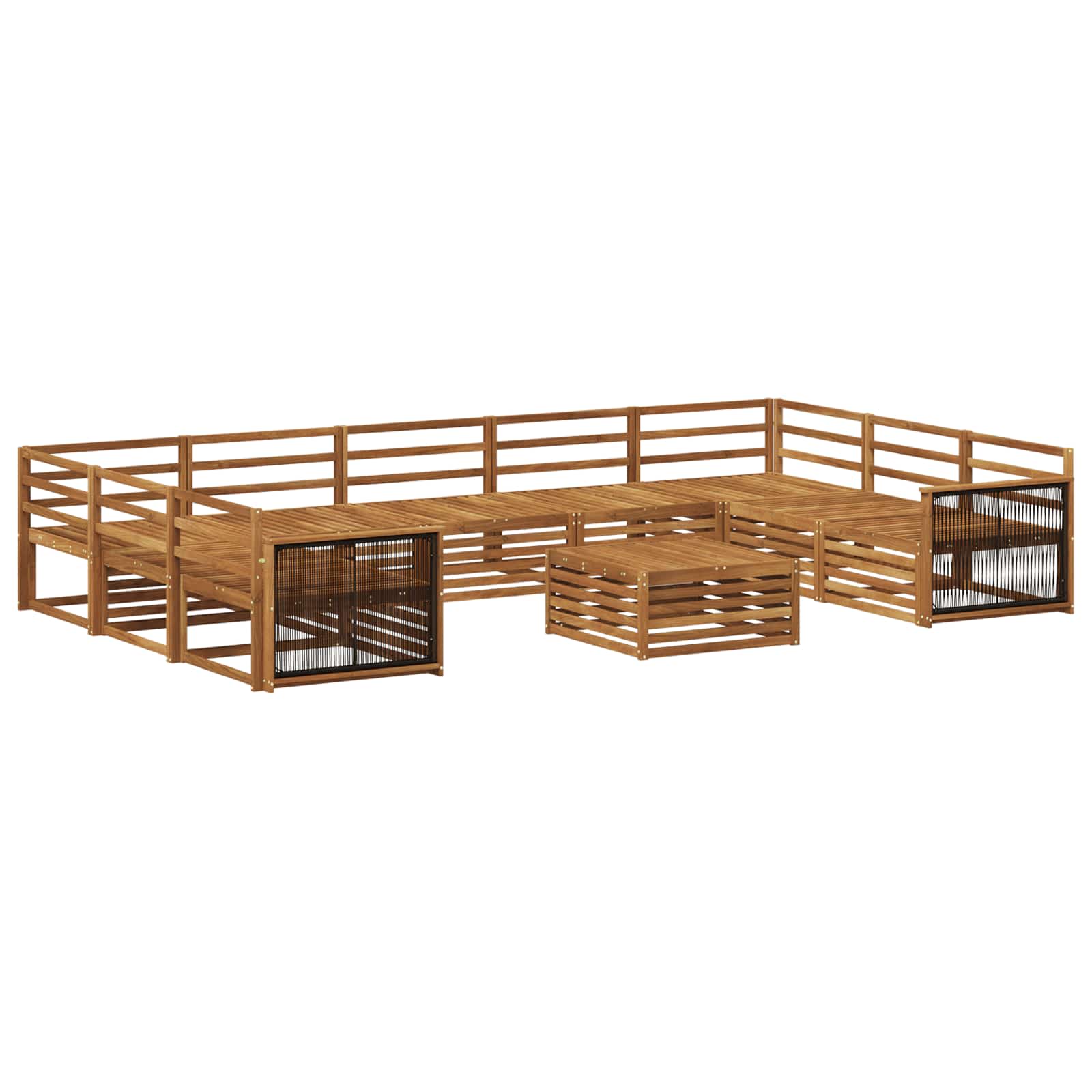vidaXL Sofa-Sets 10 pcs Naturel Massief Acaciahout