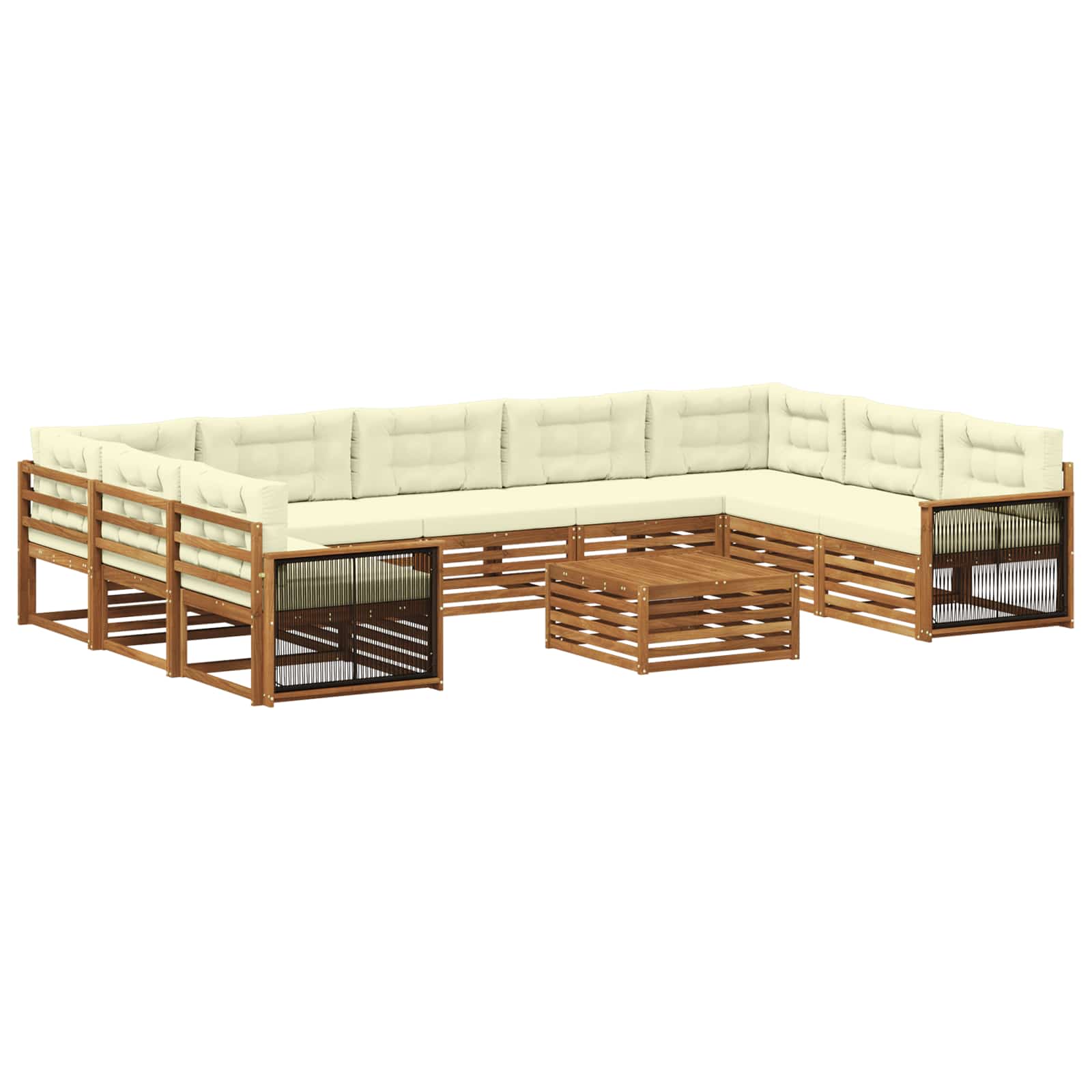 vidaXL Sofa-Sets 10 pcs Naturel Massief Acaciahout