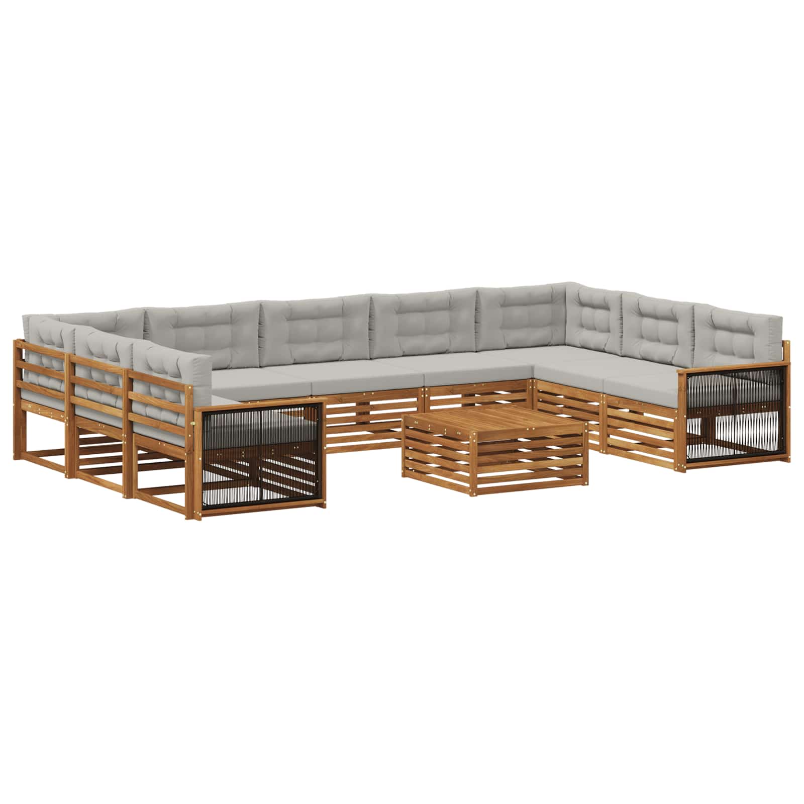 vidaXL Sofa-Sets 10 pcs Naturel Massief Acaciahout