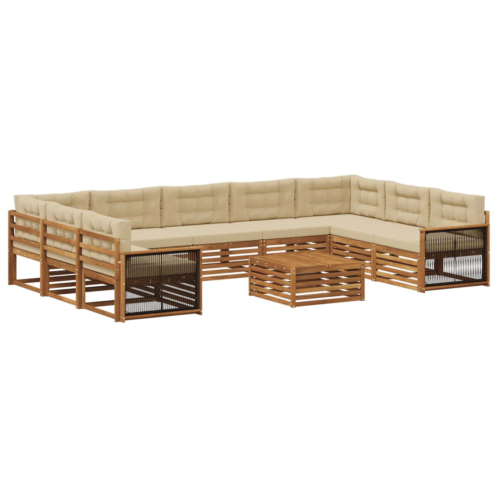 vidaXL Sofa-Sets 10 pcs Naturel Massief Acaciahout