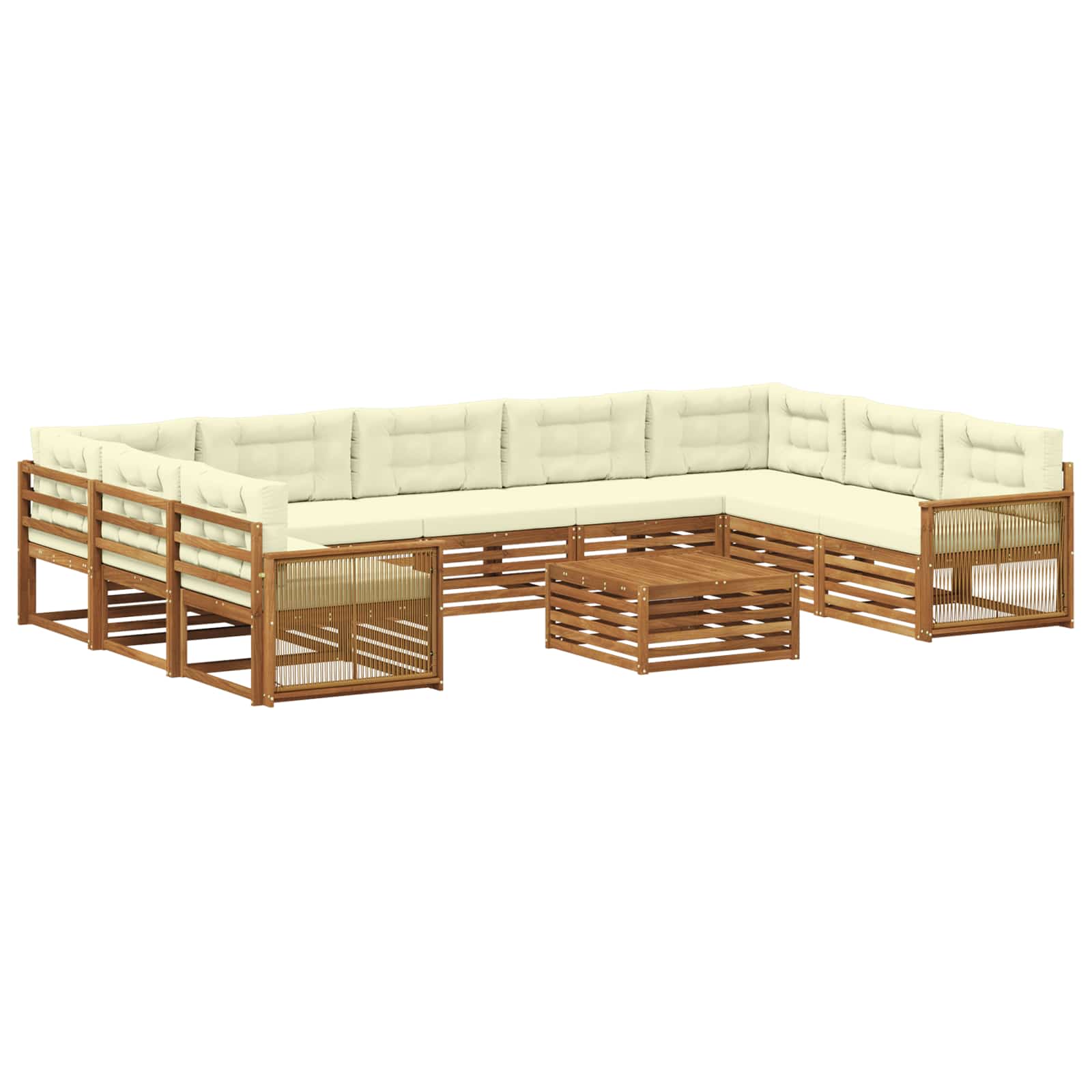 vidaXL Sofa-Sets 10 pcs Naturel Massief Acaciahout