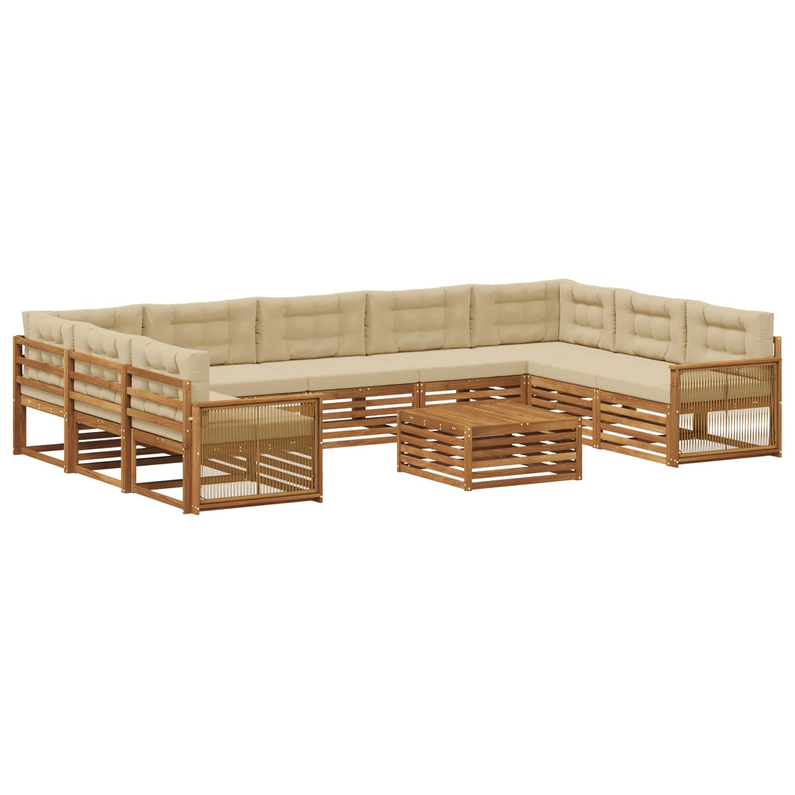 vidaXL Sofa-Sets 10 pcs Naturel Massief Acaciahout