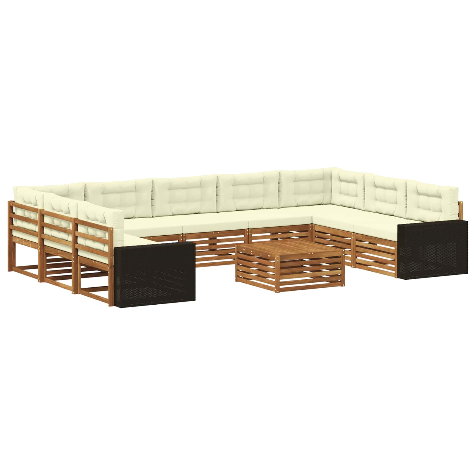 vidaXL Sofa-Sets 10 pcs Naturel Massief Acaciahout