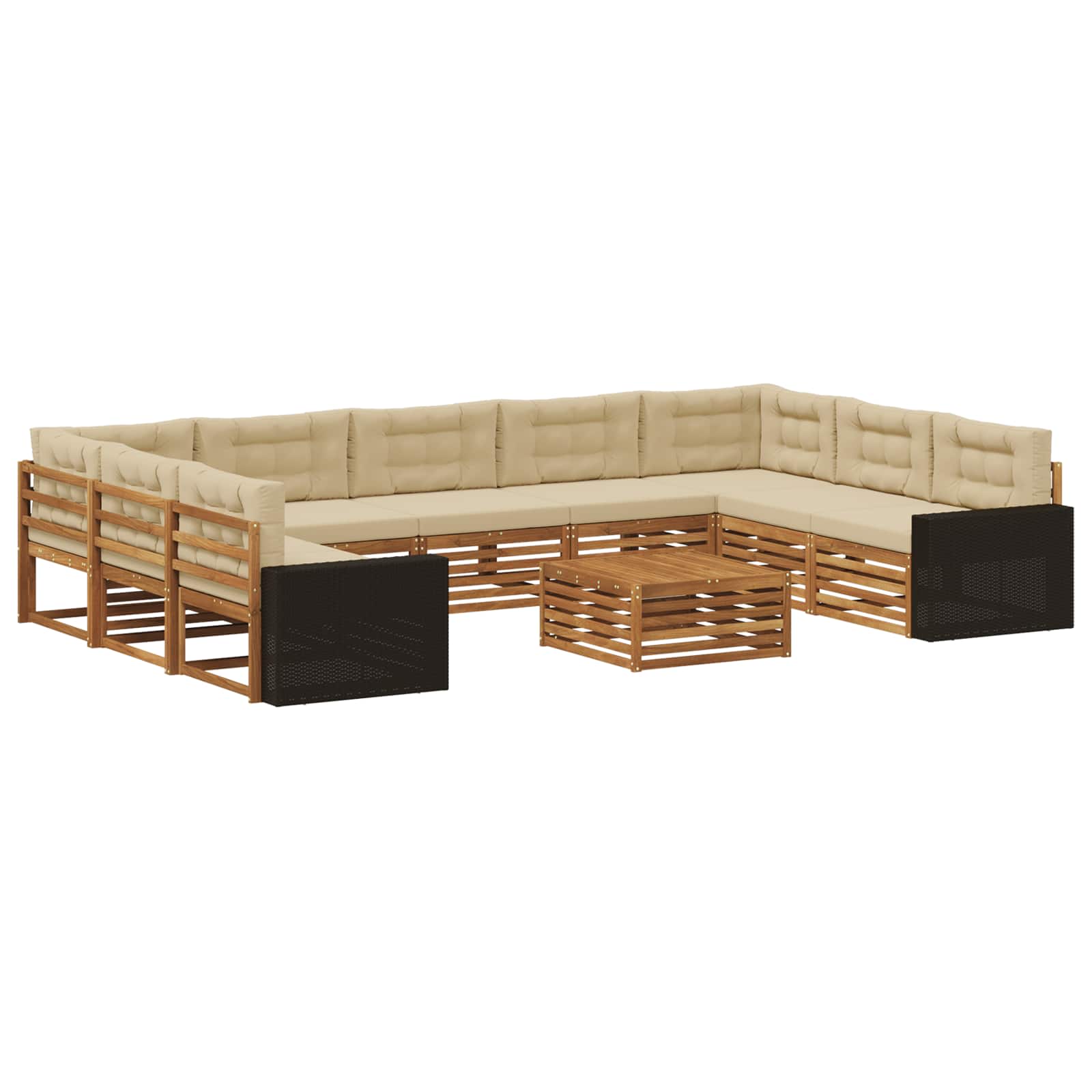 vidaXL Sofa-Sets 10 pcs Naturel Massief Acaciahout