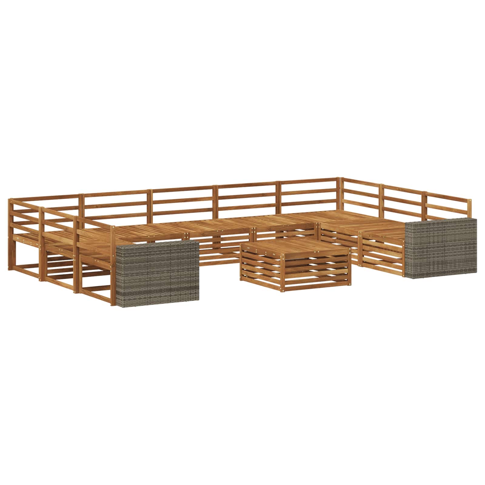 vidaXL Sofa-Sets 10 pcs Naturel Massief Acaciahout