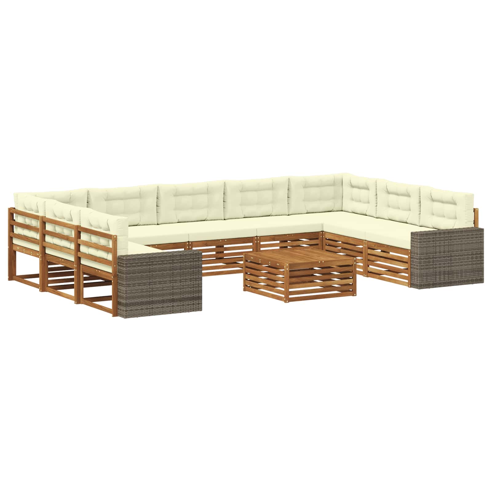 vidaXL Sofa-Sets 10 pcs Naturel Massief Acaciahout