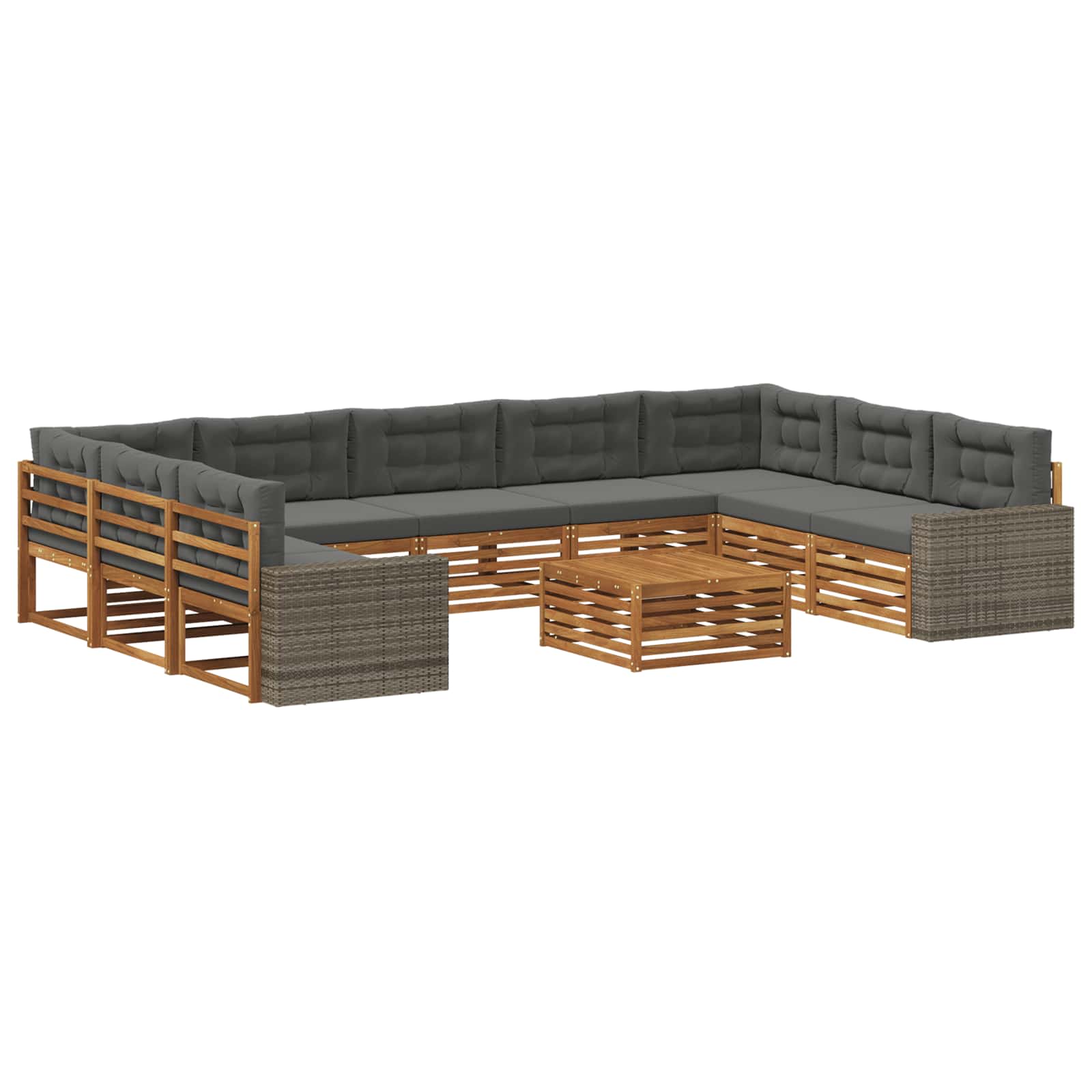 vidaXL Sofa-Sets 10 pcs Naturel Massief Acaciahout