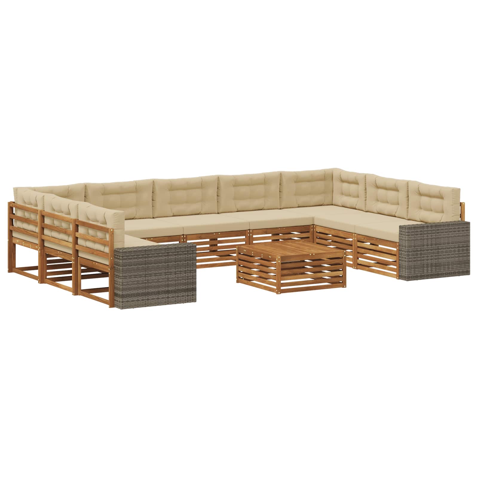 vidaXL Sofa-Sets 10 pcs Naturel Massief Acaciahout