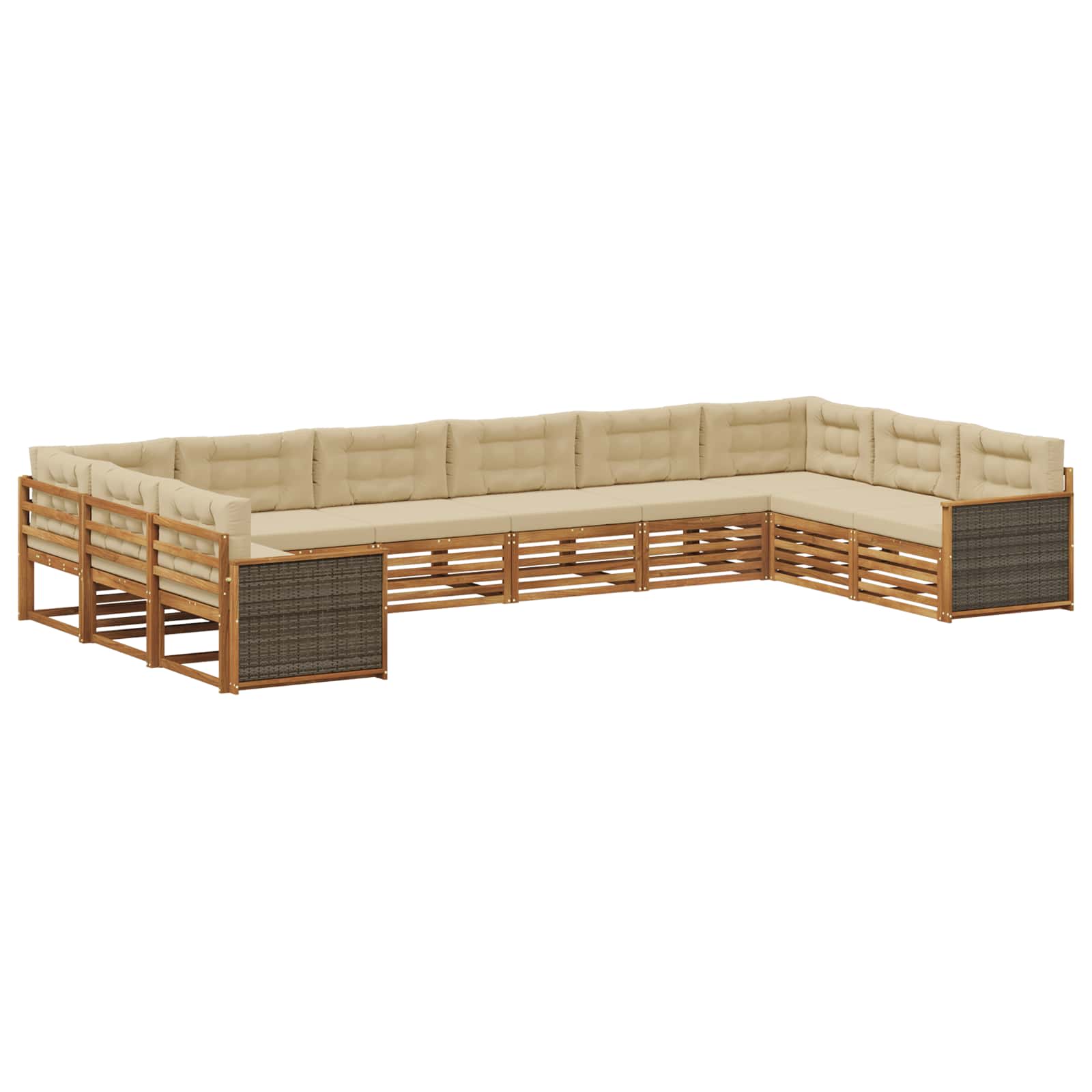 vidaXL Sofa-Sets 10 pcs Naturel Massief Acaciahout