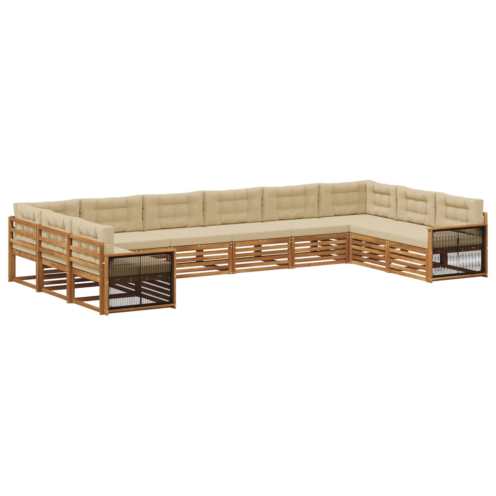 vidaXL Sofa-Sets 10 pcs Naturel Massief Acaciahout