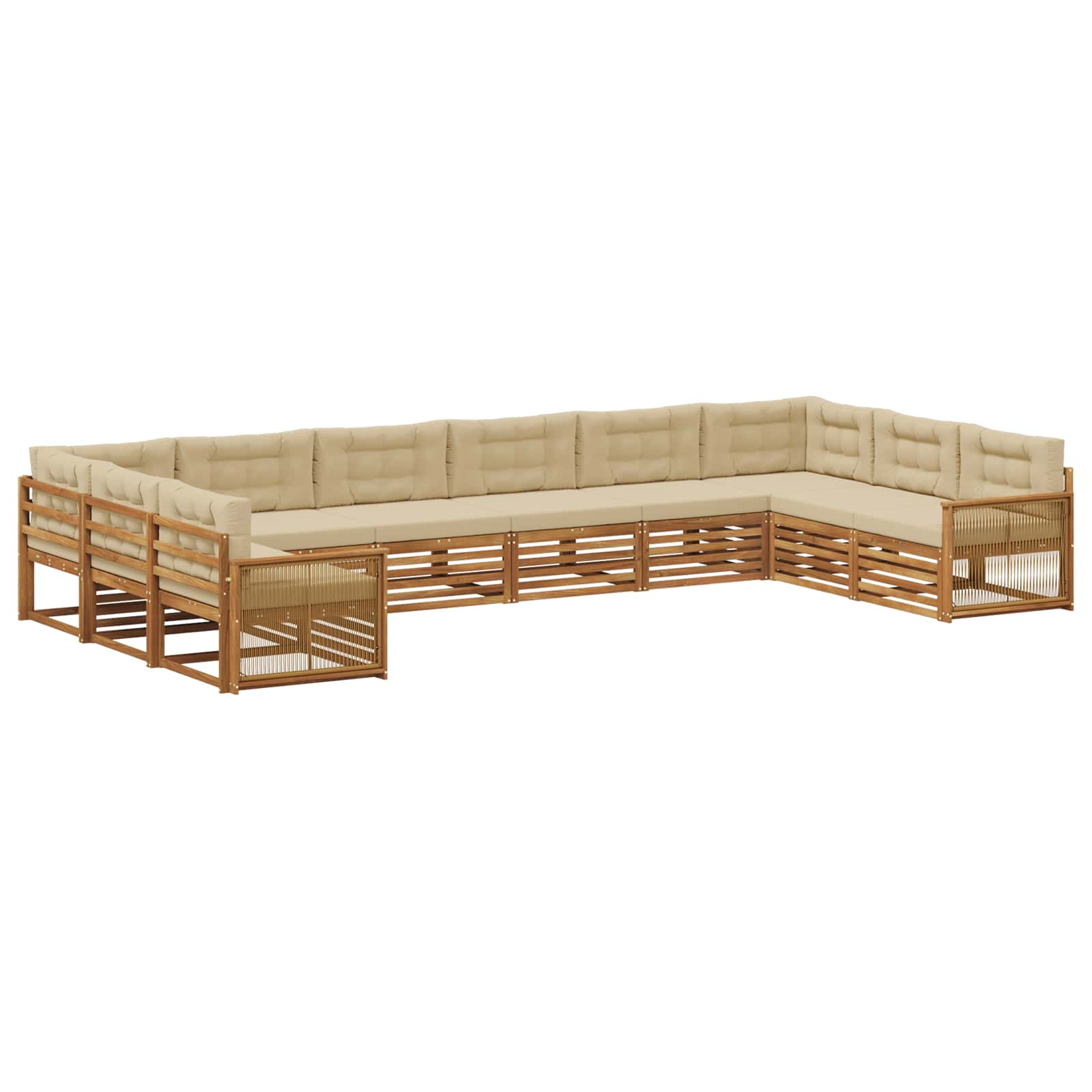vidaXL Sofa-Sets 10 pcs Naturel Massief Acaciahout