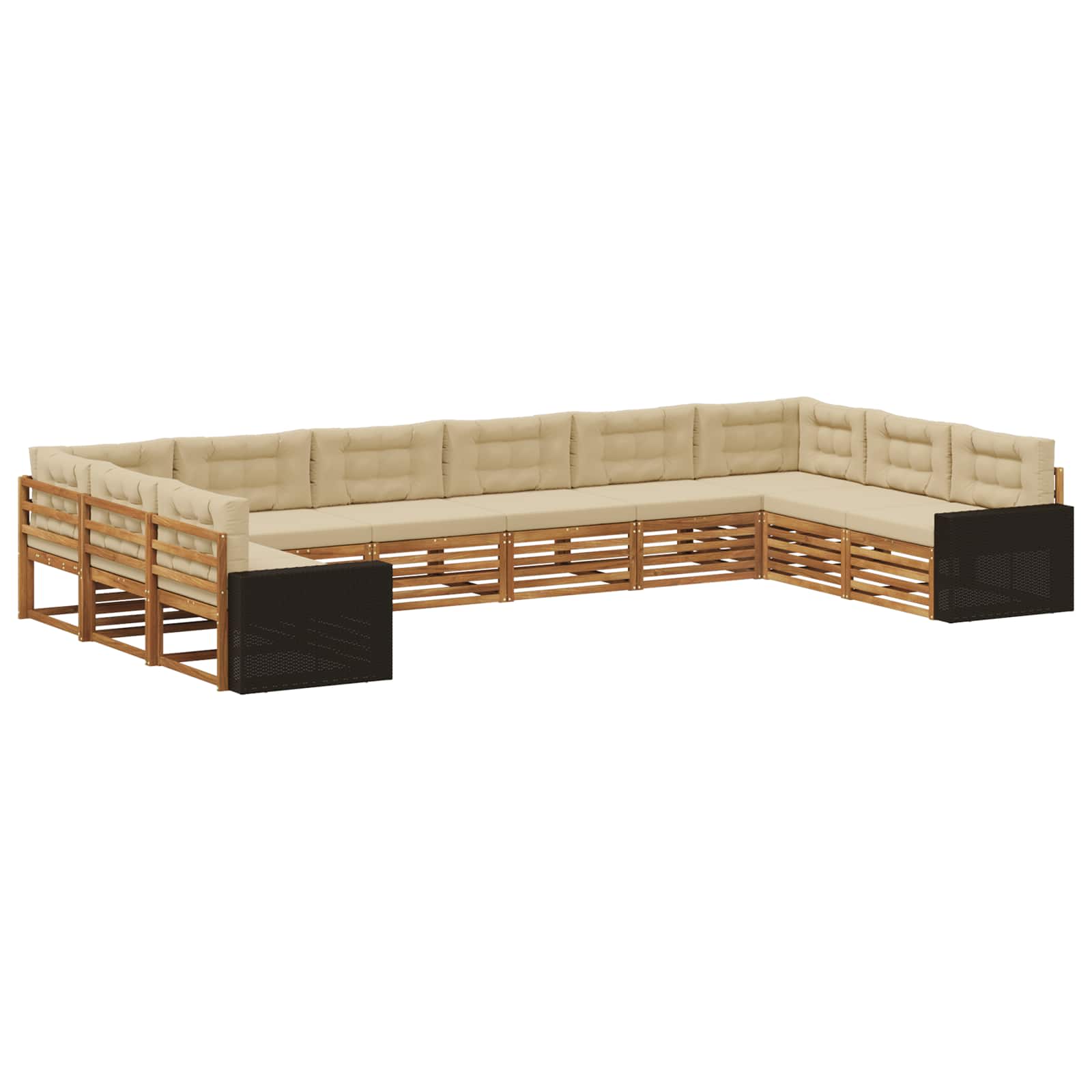 vidaXL Sofa-Sets 10 pcs Naturel Massief Acaciahout