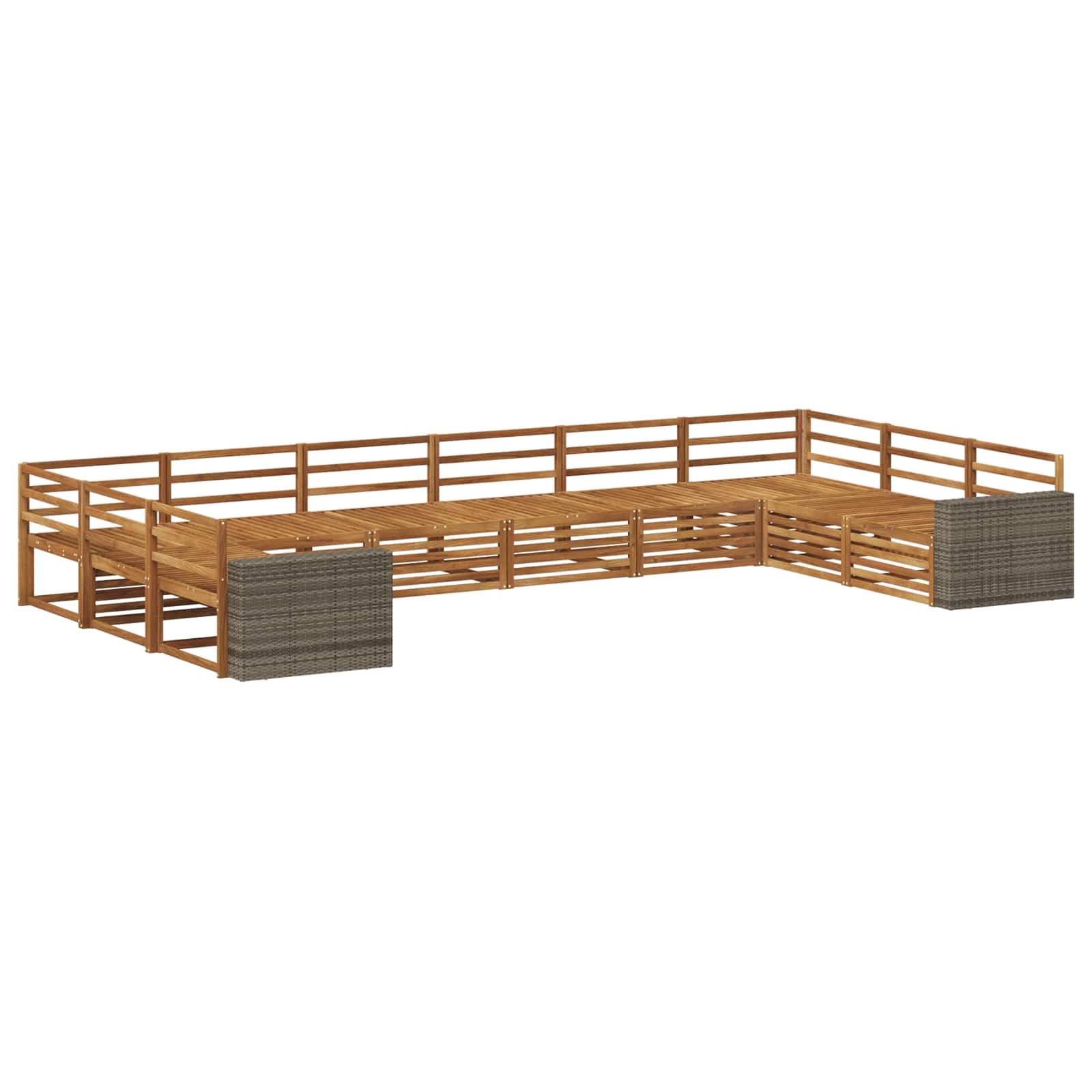 vidaXL Sofa-Sets 10 pcs Naturel Massief Acaciahout