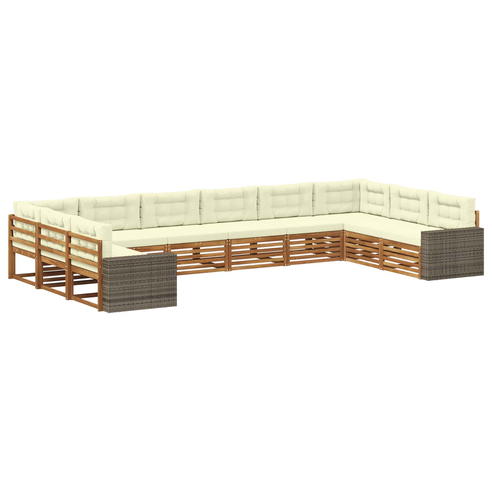 vidaXL Sofa-Sets 10 pcs Naturel Massief Acaciahout