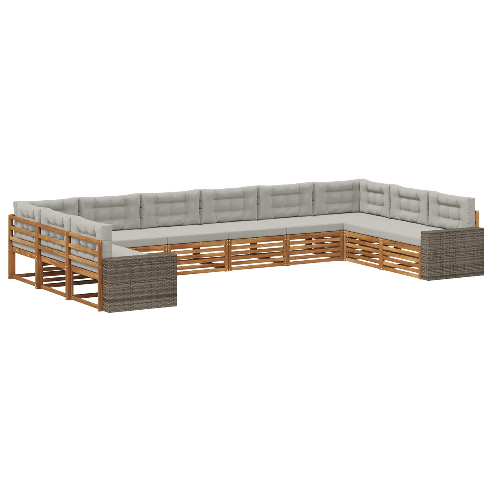 vidaXL Sofa-Sets 10 pcs Naturel Massief Acaciahout