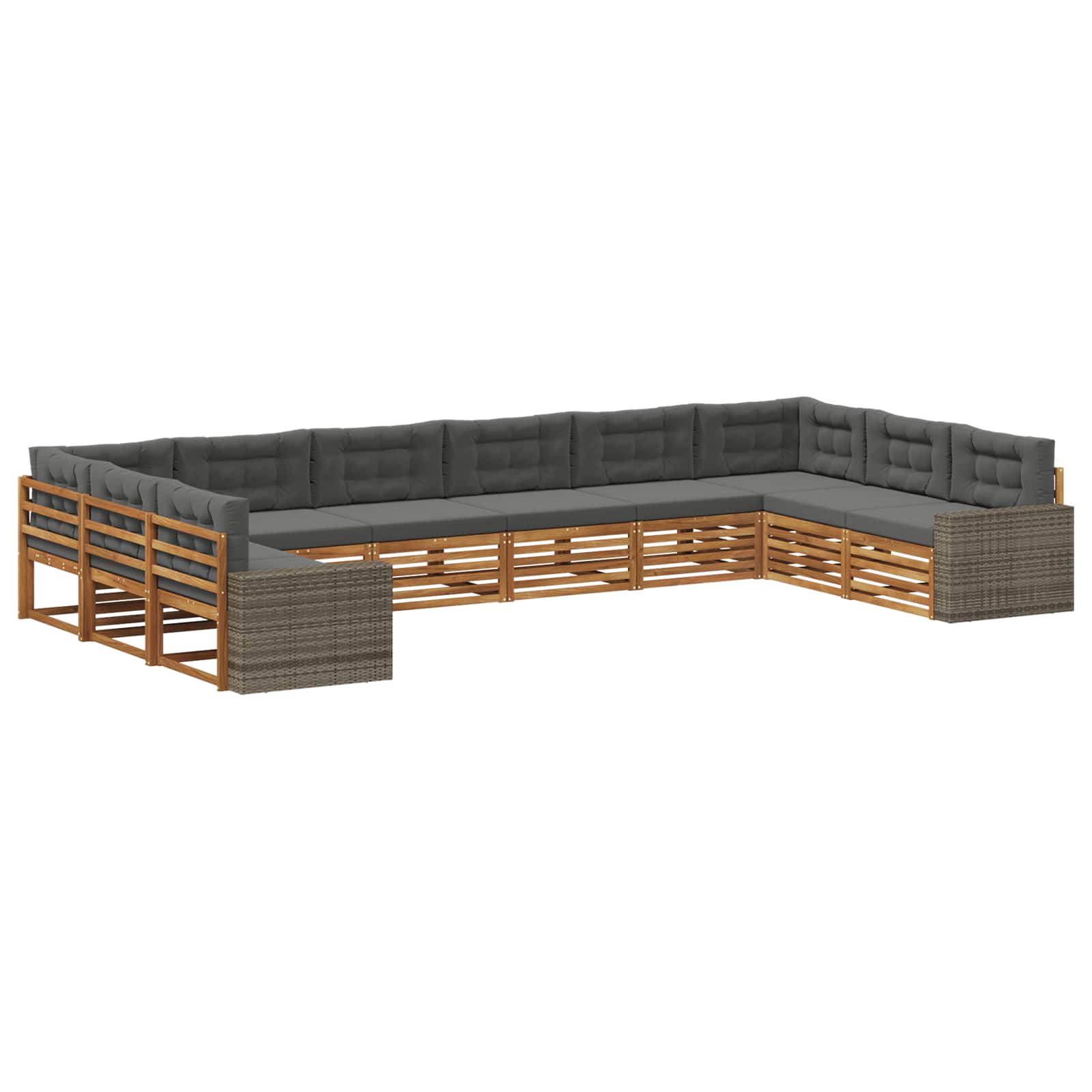 vidaXL Sofa-Sets 10 pcs Naturel Massief Acaciahout