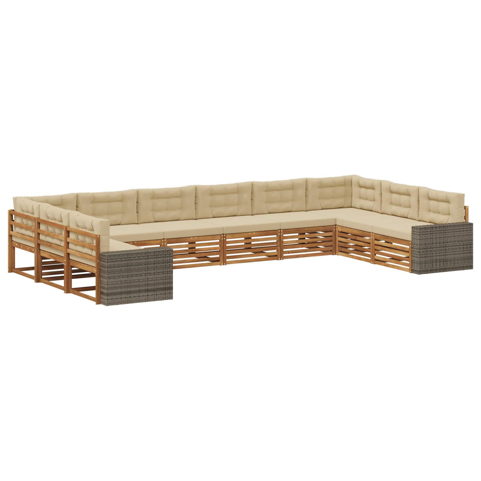 vidaXL Sofa-Sets 10 pcs Naturel Massief Acaciahout