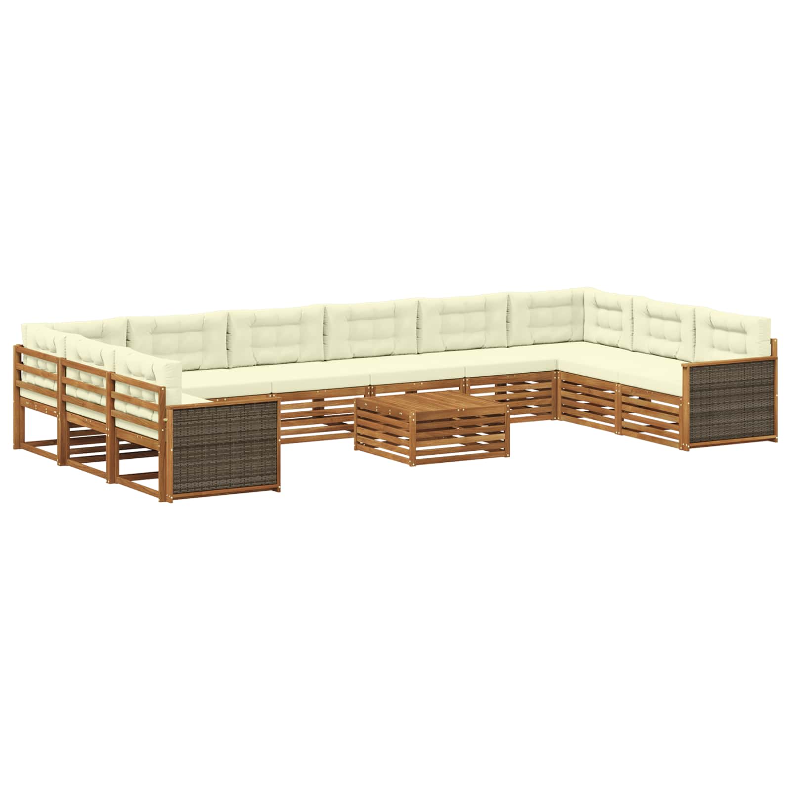 vidaXL Sofa-Sets 11 pcs Naturel Massief Acaciahout
