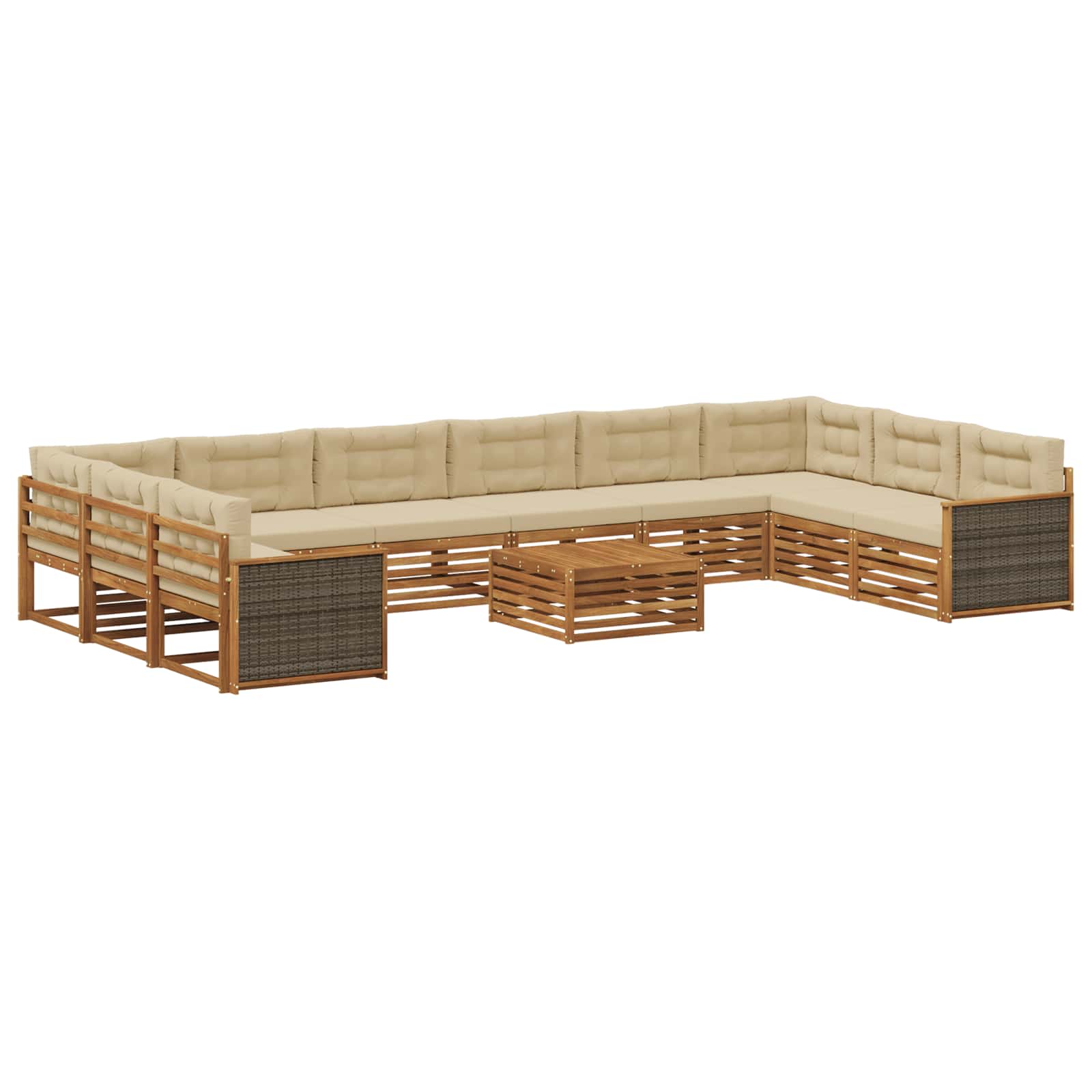 vidaXL Sofa-Sets 11 pcs Naturel Massief Acaciahout