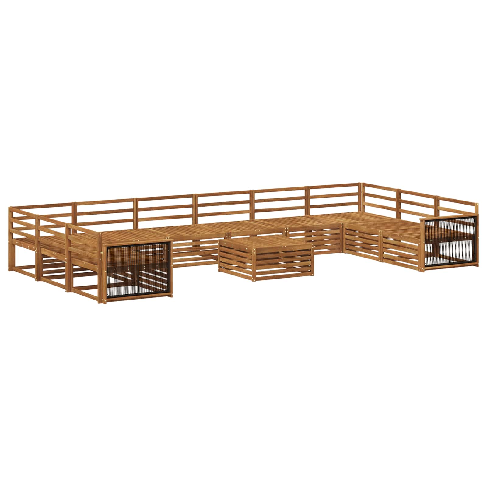vidaXL Sofa-Sets 11 pcs Naturel Massief Acaciahout